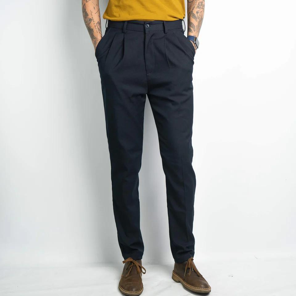 New jogger khakis in brown, army green, black, steel and mustard