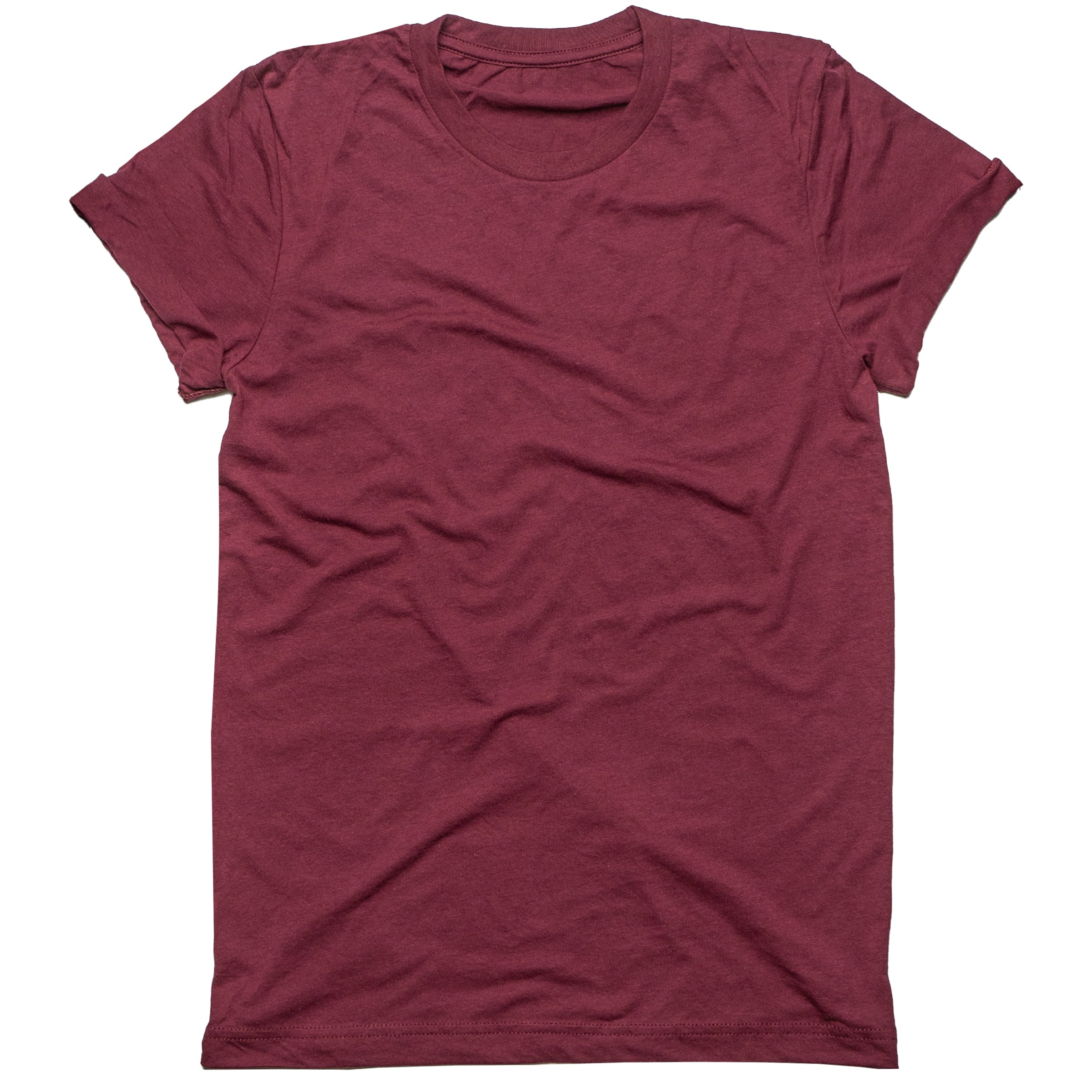 AF Triblend Crew Neck in Deep Red Heather — gender neutral soft tee for queer clothing