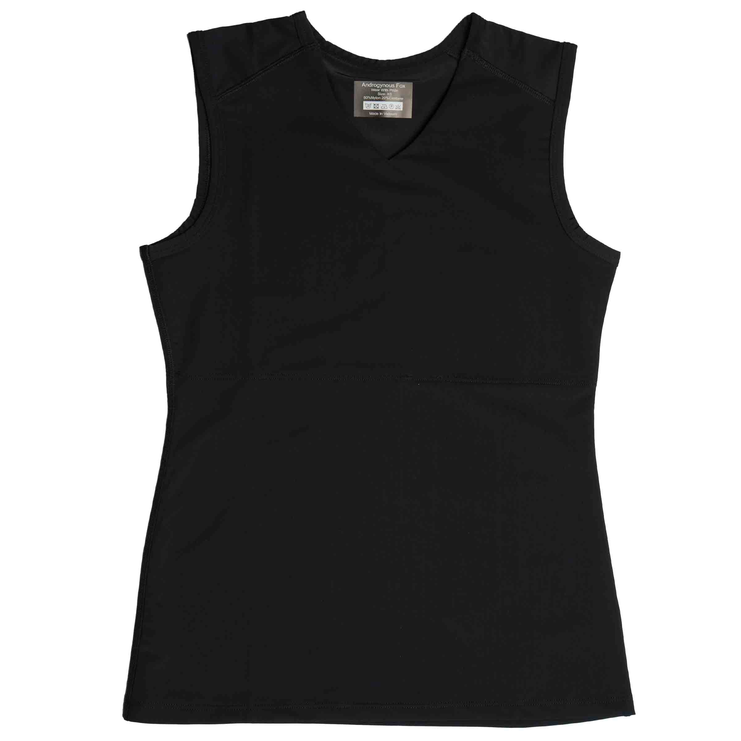 AF Black Swim Tank — gender neutral queer swimwear for non-binary and transmasc style