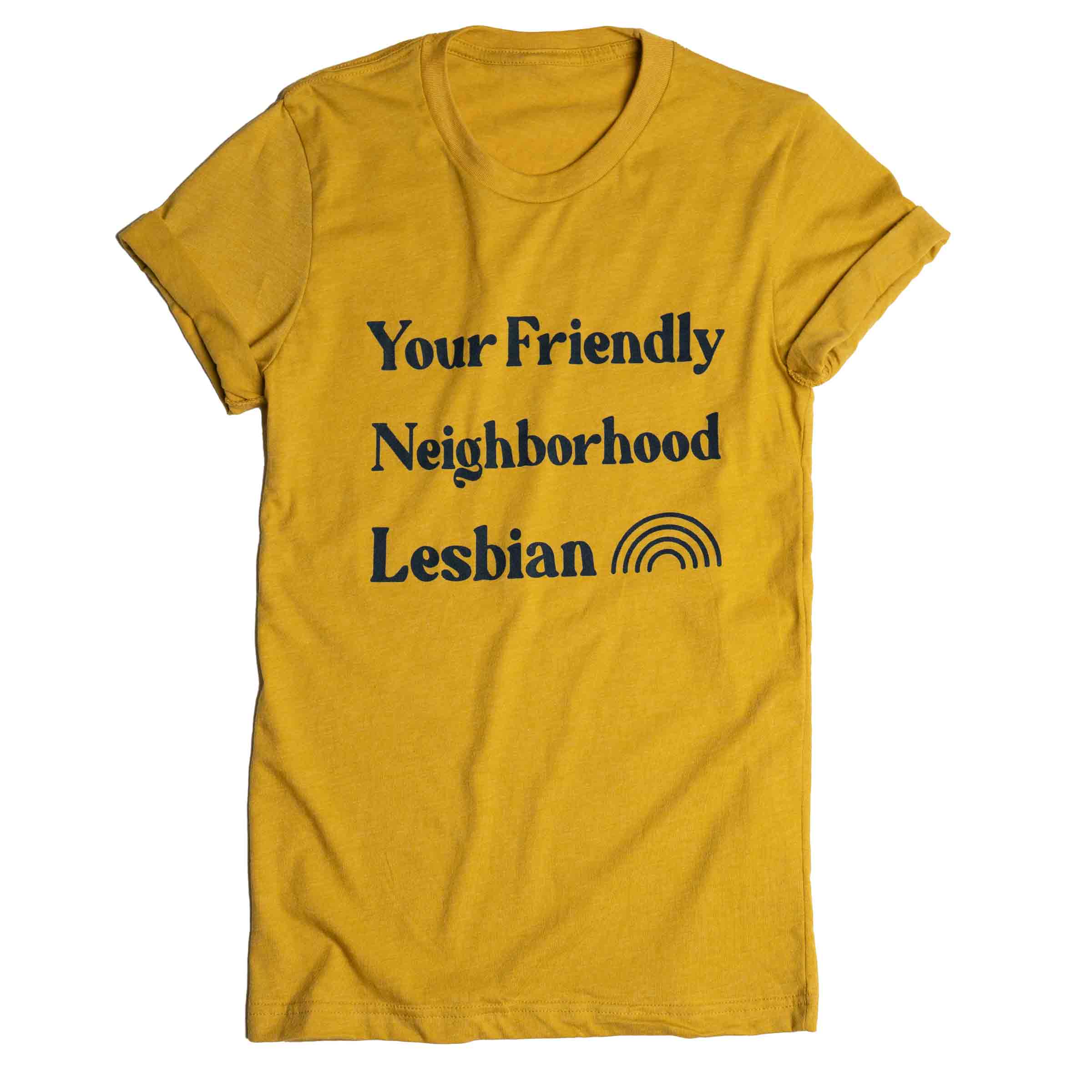 Your Friendly Neighborhood Lesbian crew neck tee — lesbian graphic tee for butch and queer style
