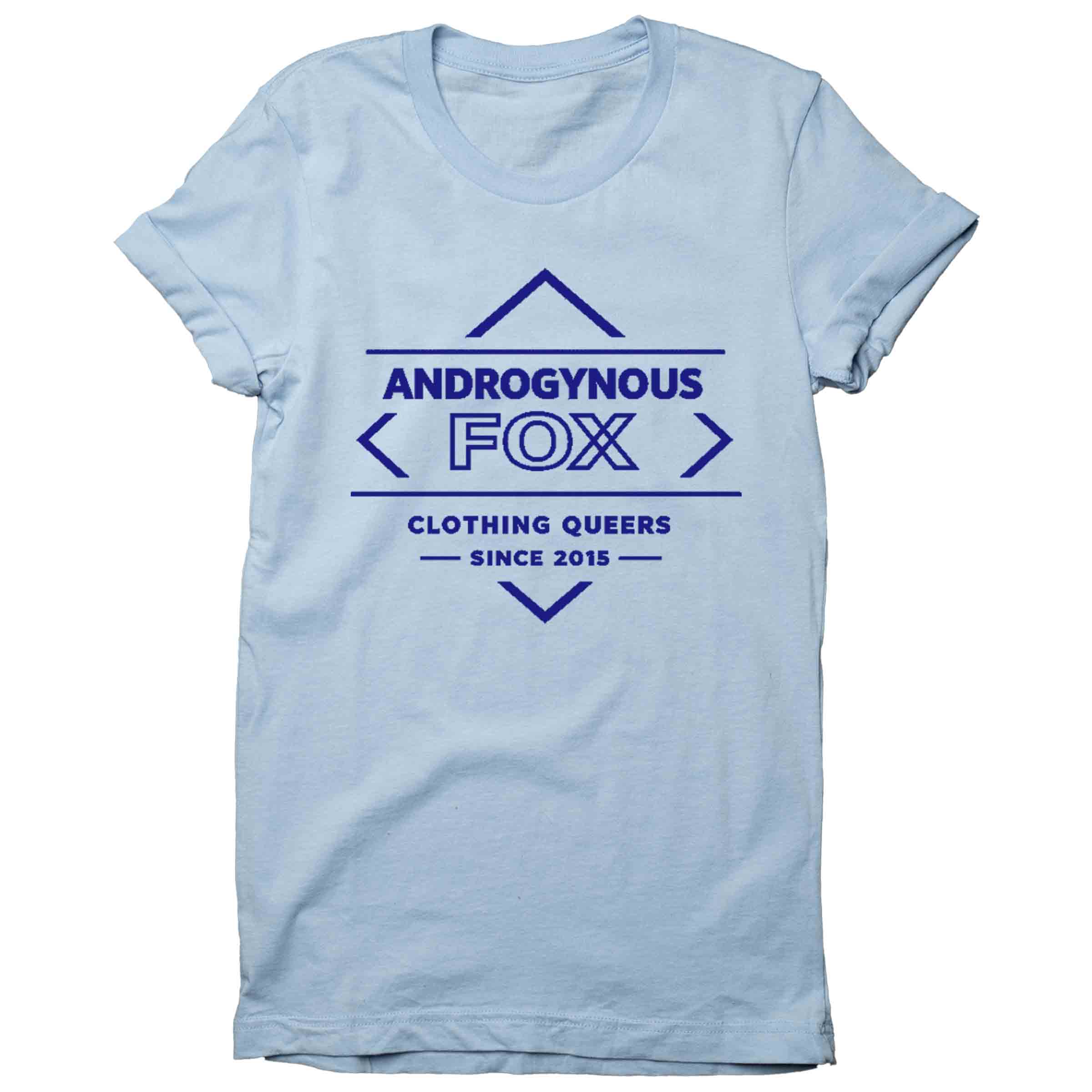 Clothing Queers Since 2015 Crew Neck in Baby Blue — Androgynous Fox gender neutral clothing