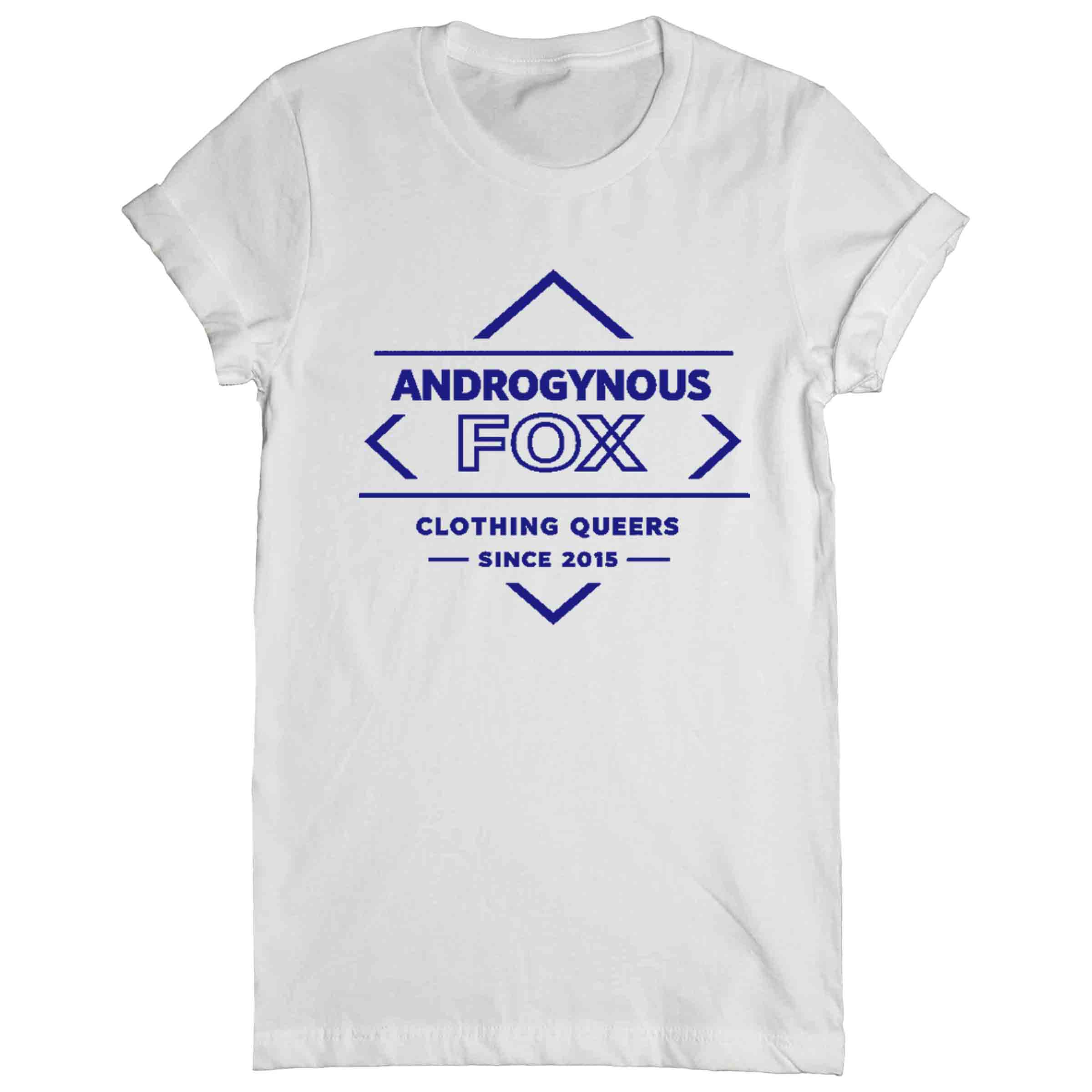 Clothing Queers Since 2015 Crew Neck in White — Androgynous Fox gender neutral clothing