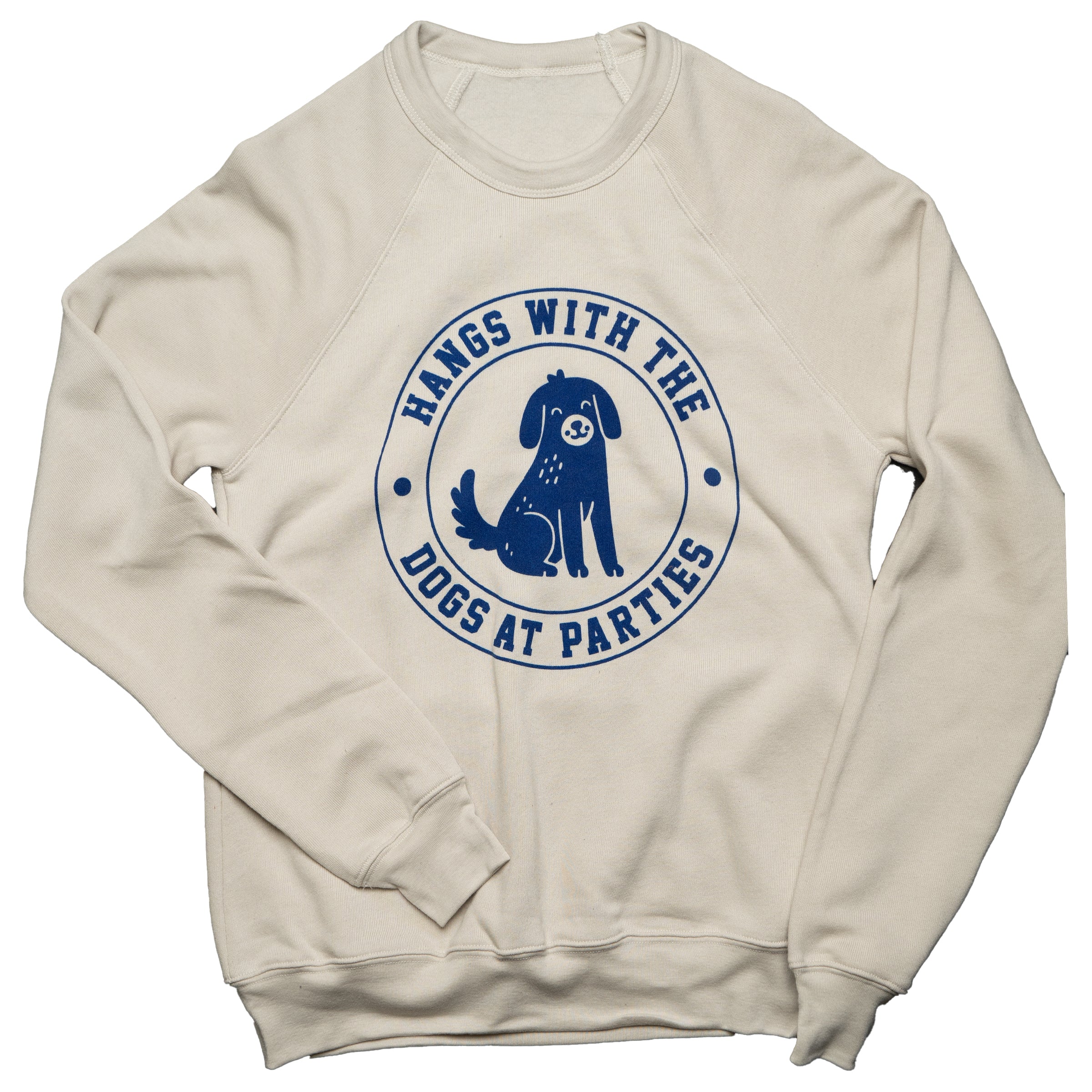 Hangs With The Dogs At Parties pullover sweatshirt in Cream — queer gender neutral fleece