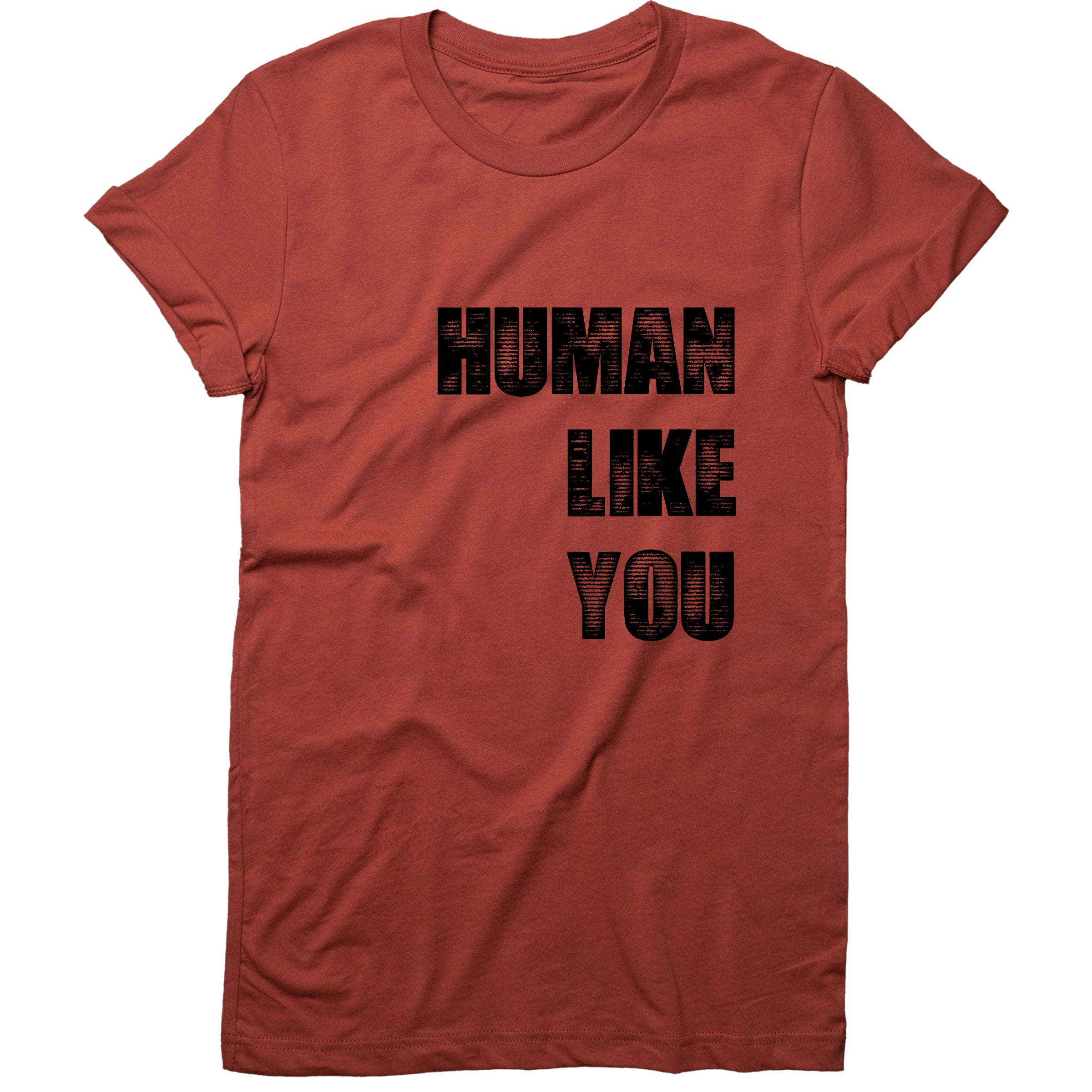 Human Like You Crew Neck in Rust — Androgynous Fox gender neutral clothing