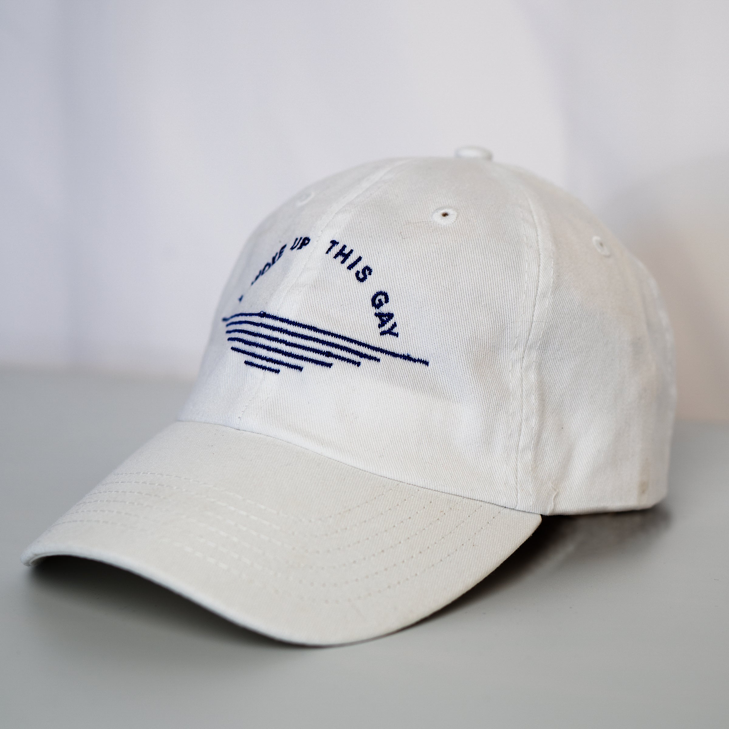 I Woke Up This Gay Maddy Hat in White — non-binary LGBTQ+ queer accessory