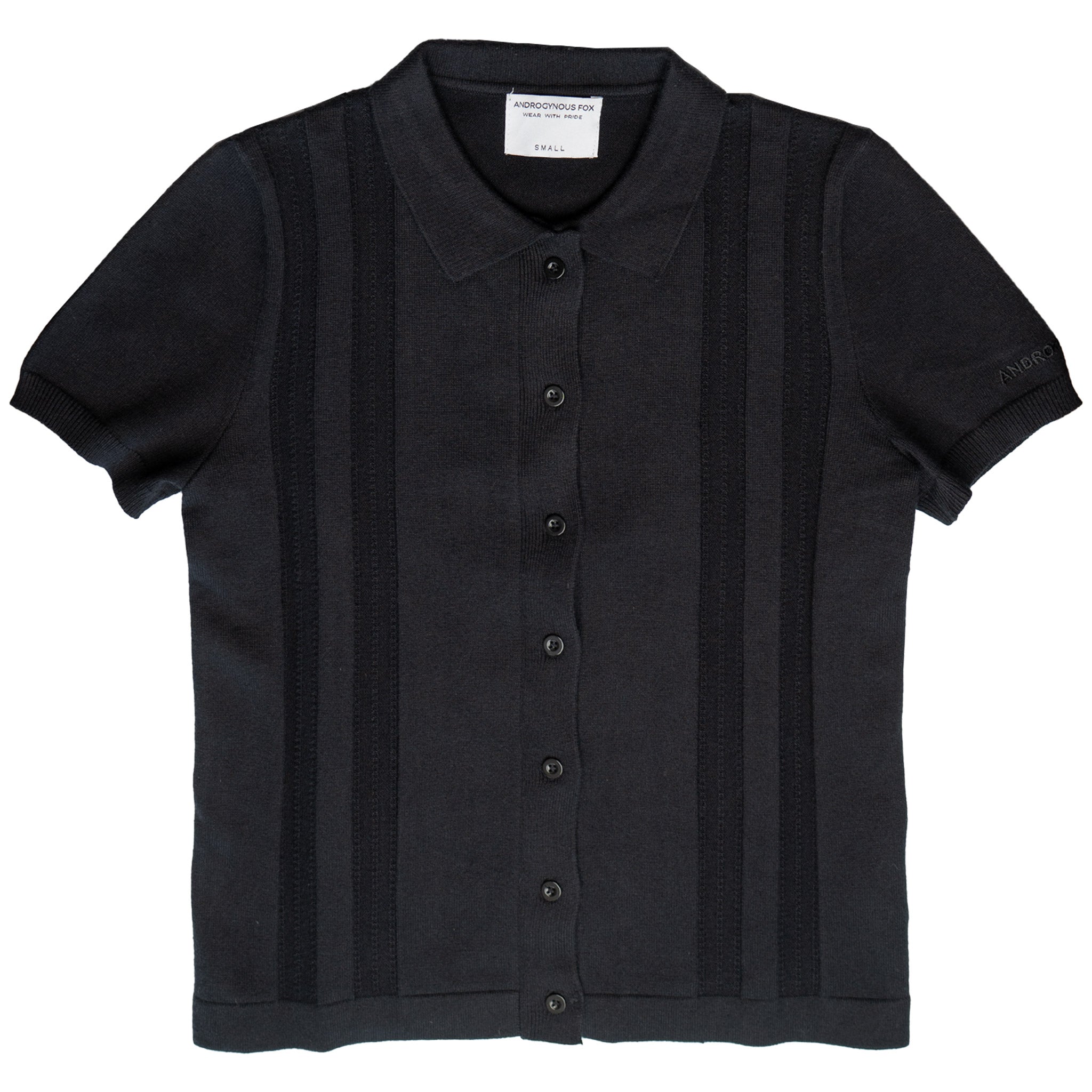 Knit Camp Button Up in Black — Androgynous Fox androgynous button up shirt