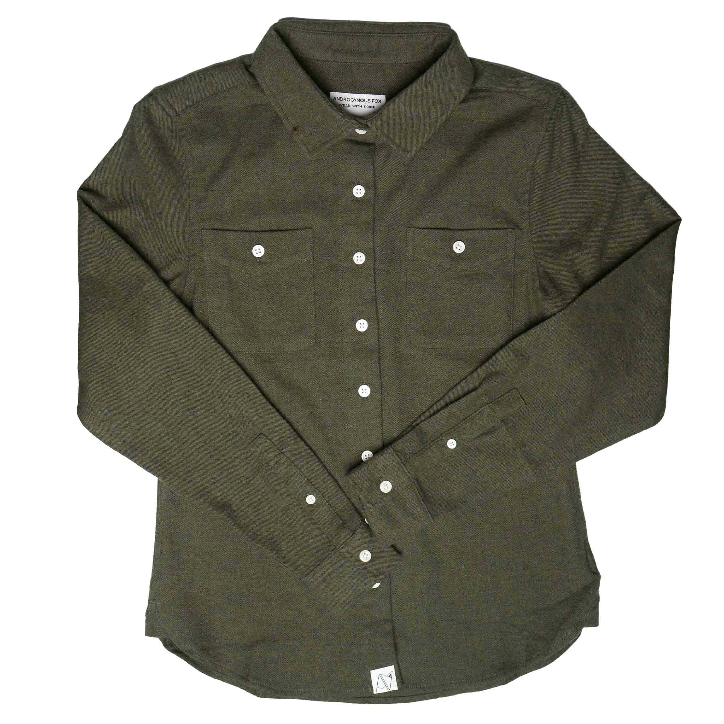 Field Day Flannel in Forest — Androgynous Fox gender neutral flannel