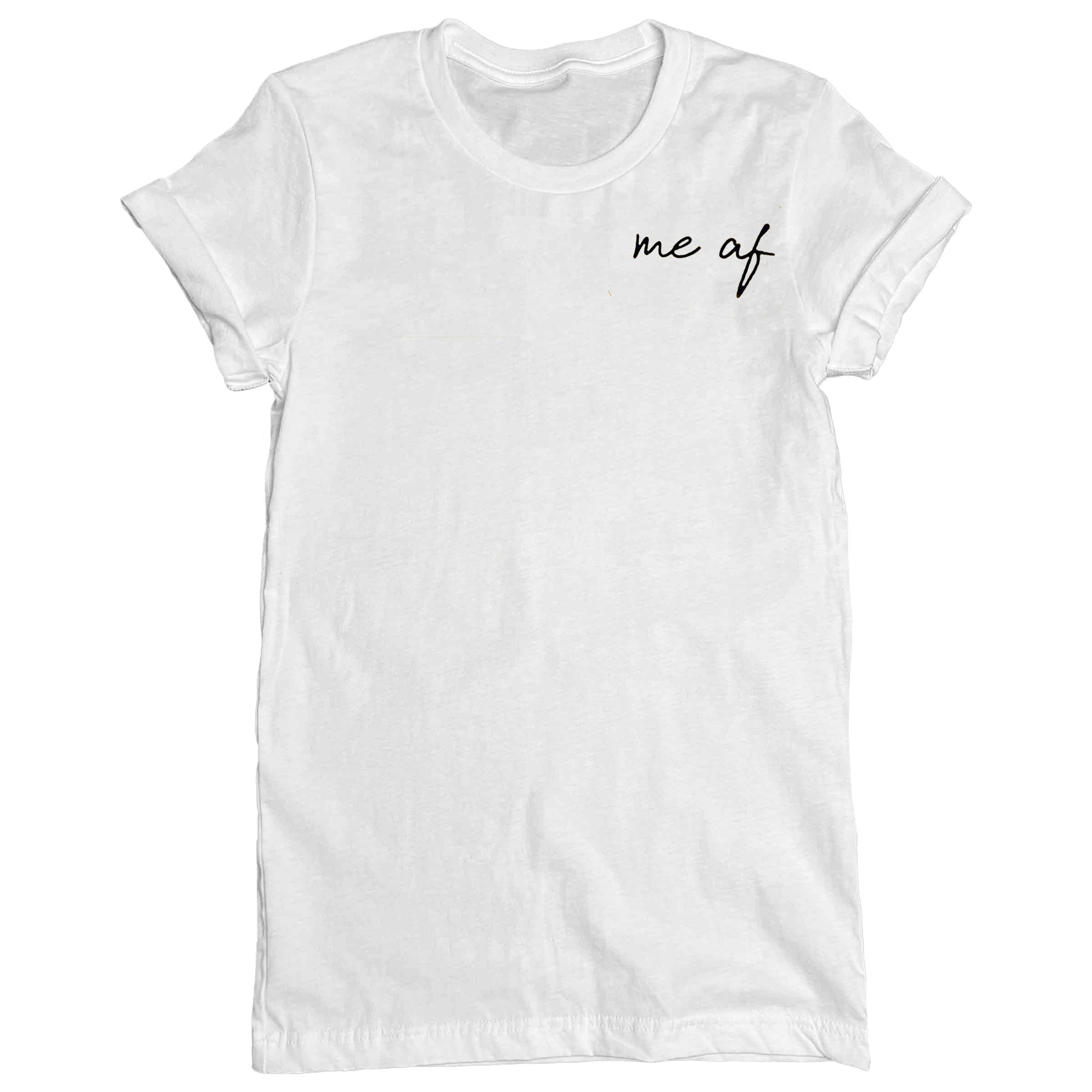 Me af Crew Neck in White — Androgynous Fox gender neutral clothing