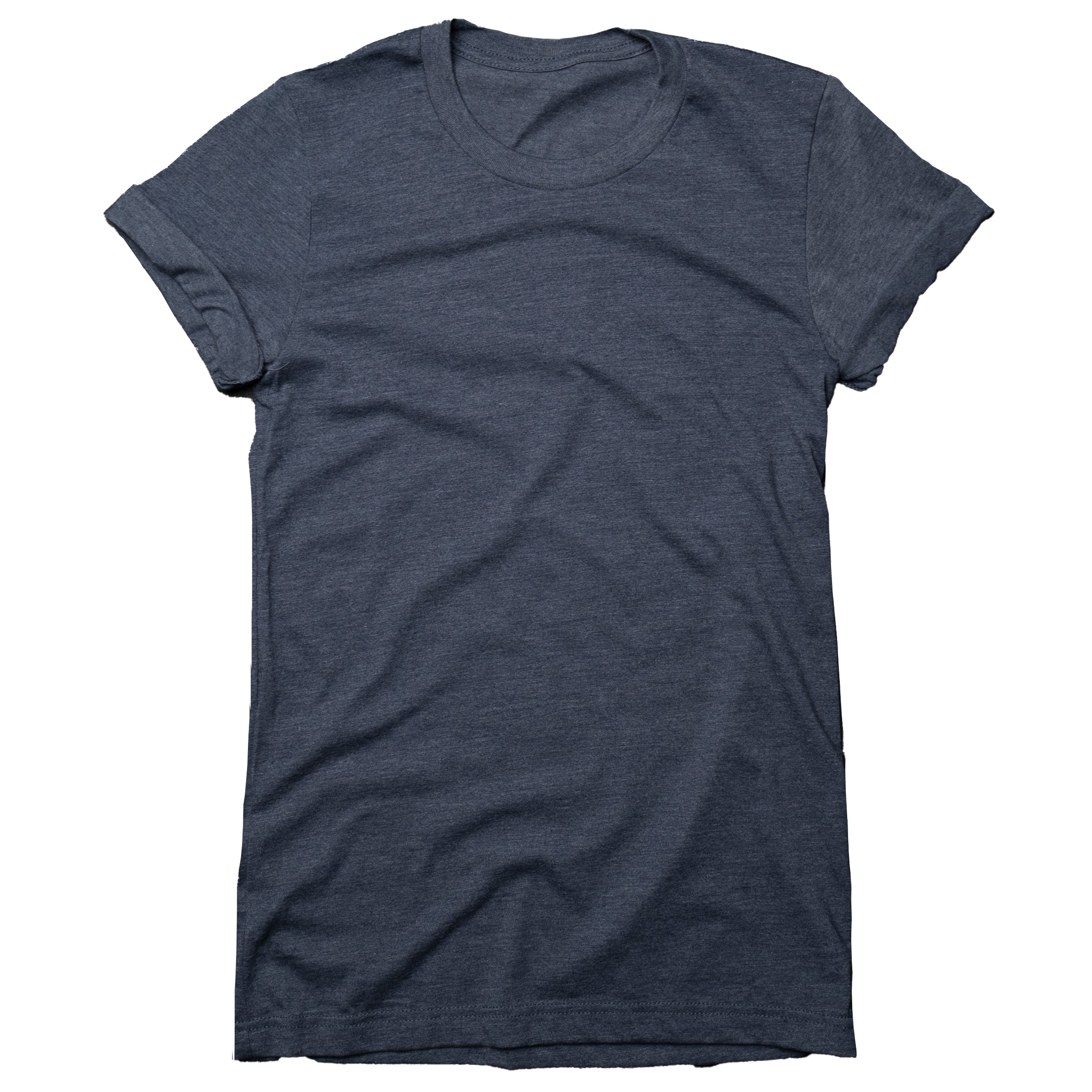 Androgynous Fox cotton-poly crew neck tee in Navy Heather — gender neutral queer basics