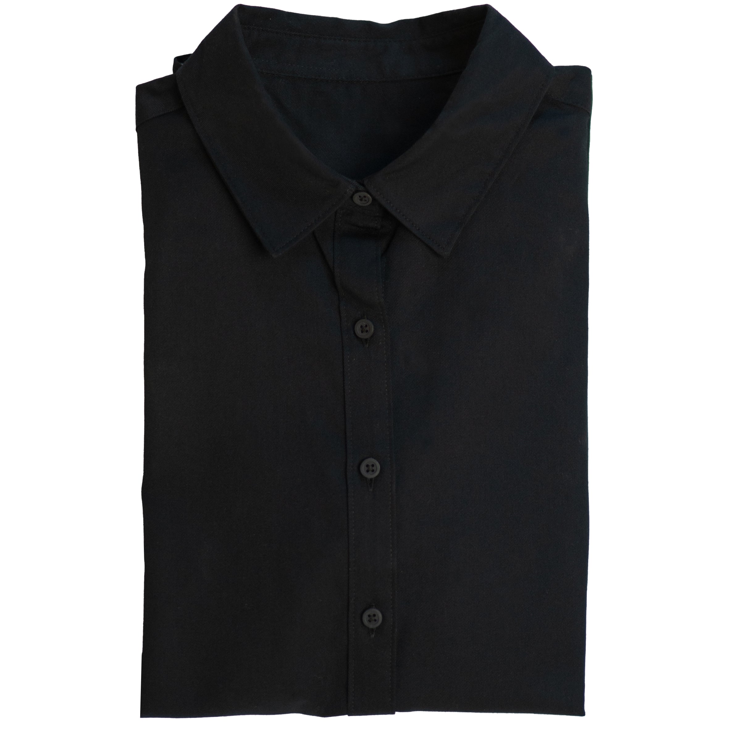 Swift Fox Twill Button Up Short Sleeve in Black — Androgynous Fox androgynous button up shirt