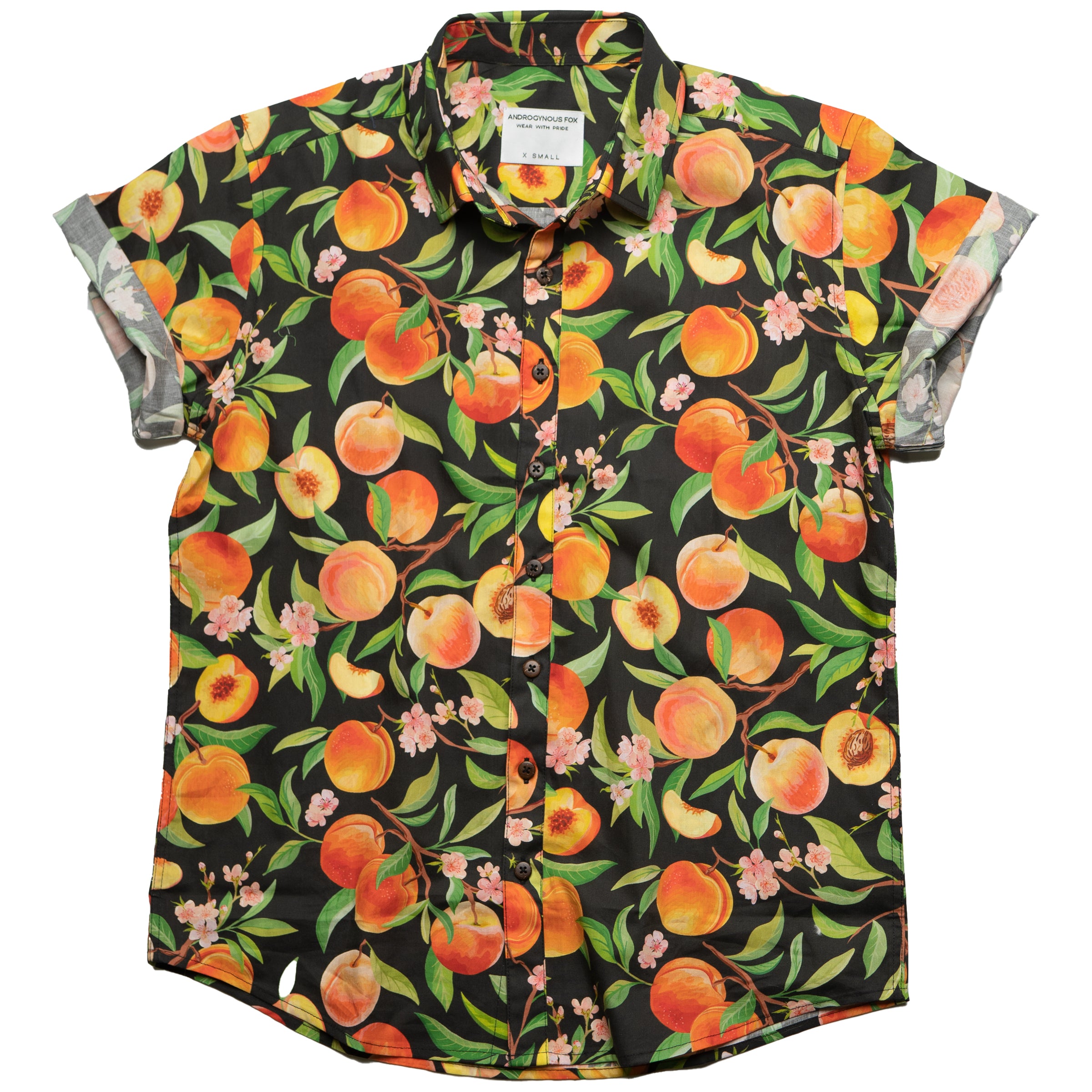 The Cobbler Short Sleeve Button Up in Peach — Androgynous Fox androgynous button up shirt
