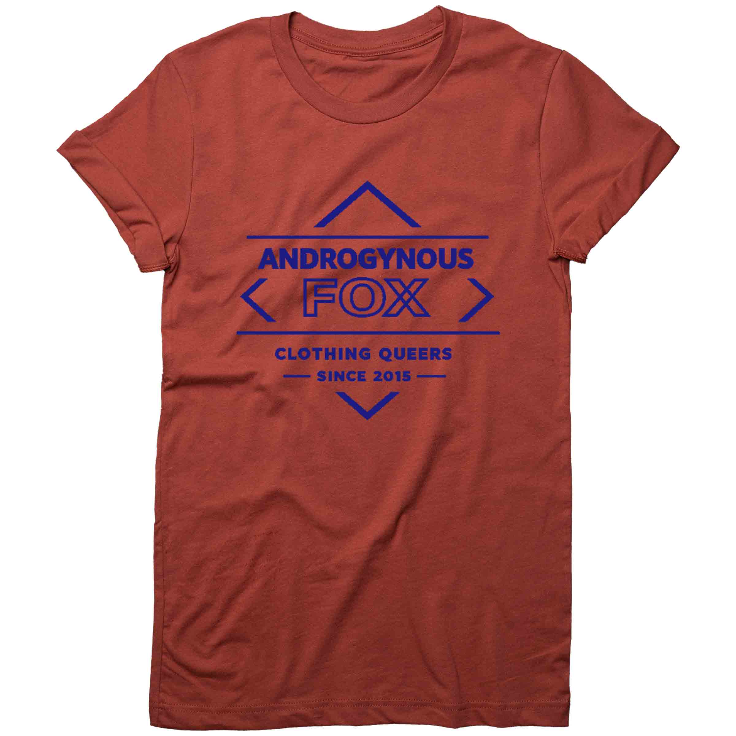 Clothing Queers Since 2015 Crew Neck in Rust — Androgynous Fox gender neutral clothing