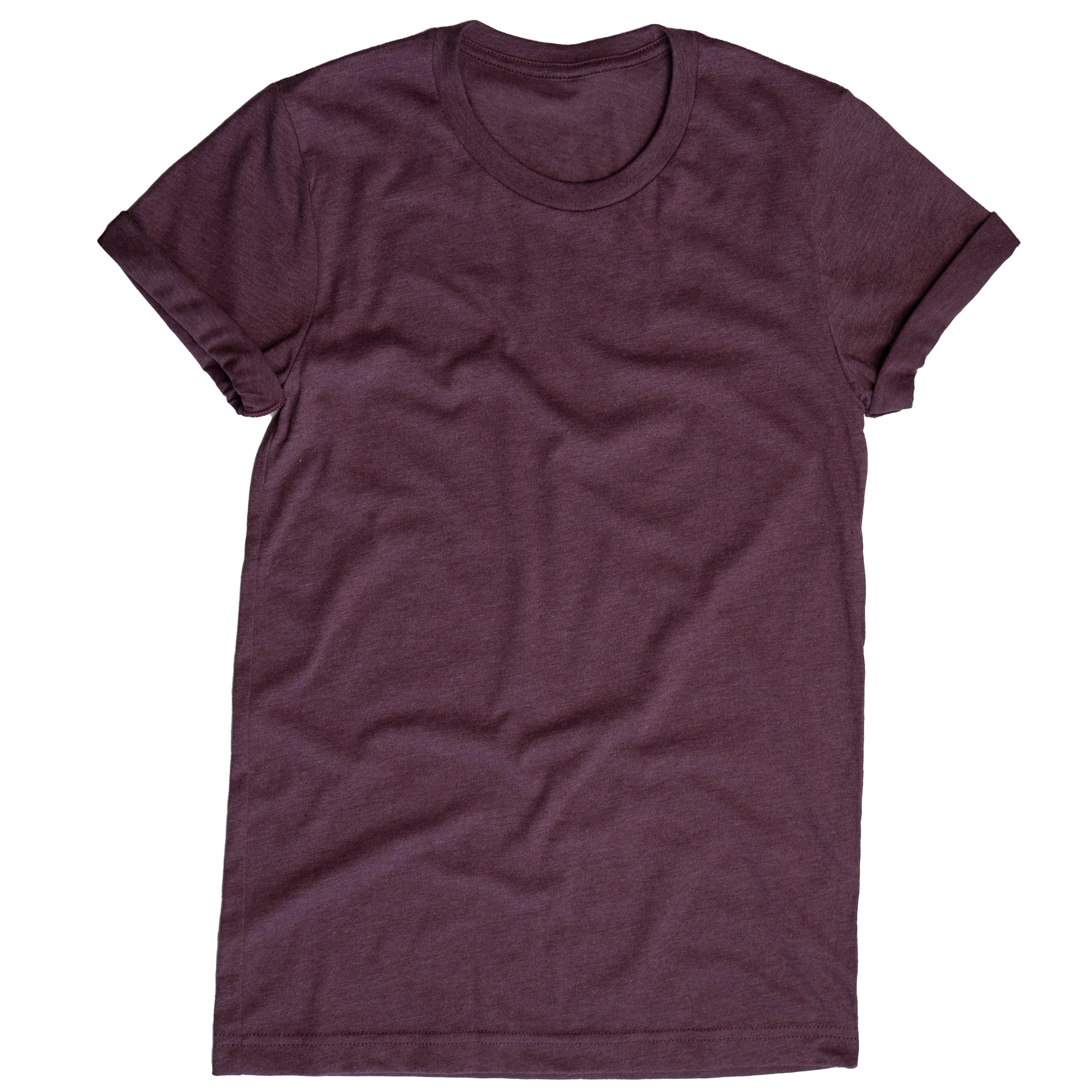 Androgynous Fox cotton-poly crew neck tee in Boysenberry — queer gender neutral basics