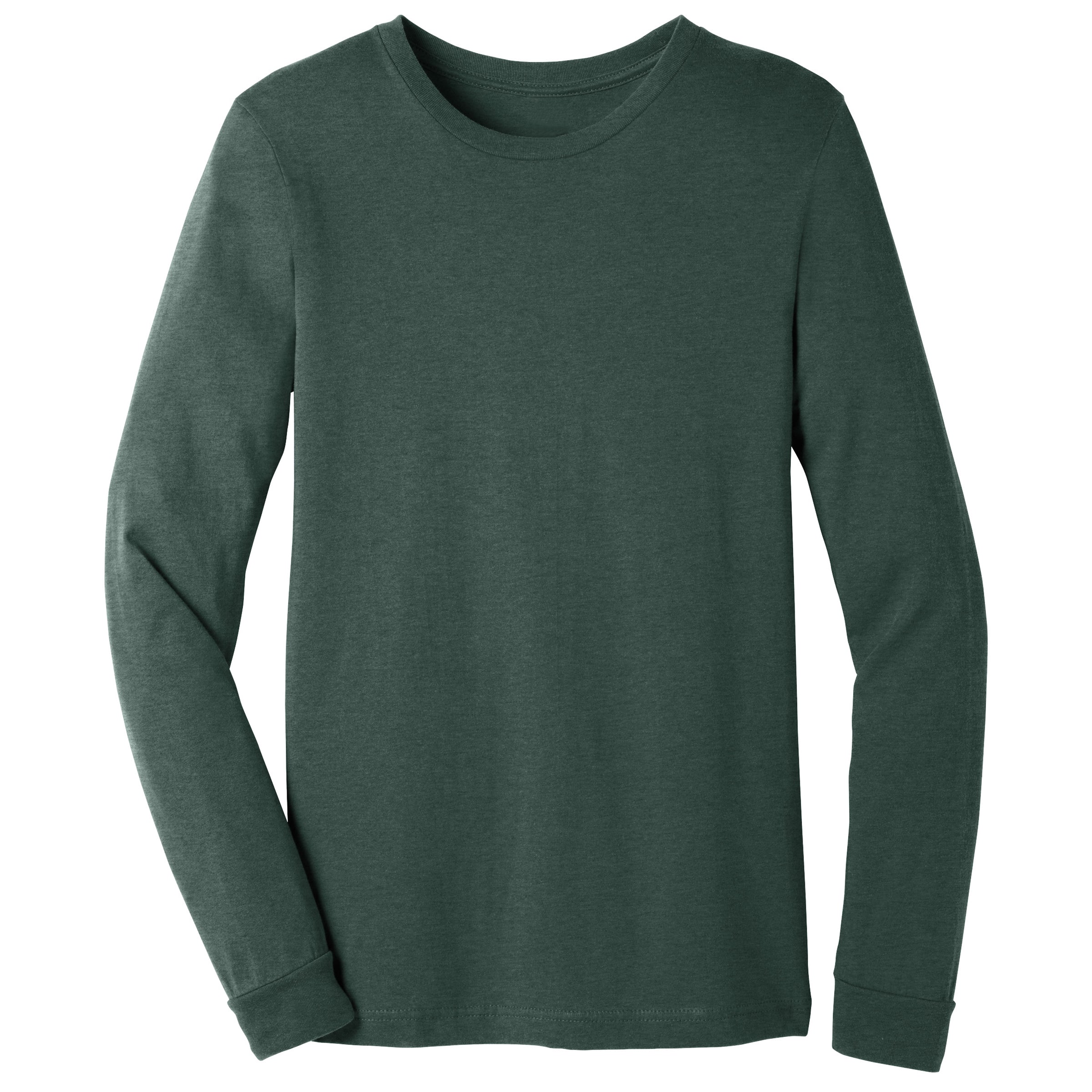 AF long sleeve crew neck in Forest Heather — gender neutral queer basics for androgynous style
