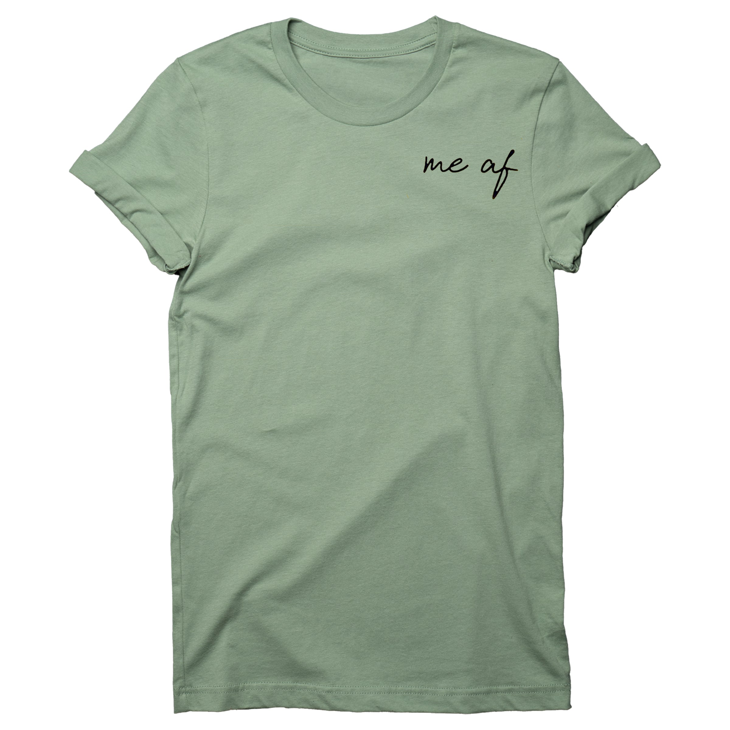 Me af Crew Neck in Sage — Androgynous Fox gender neutral clothing