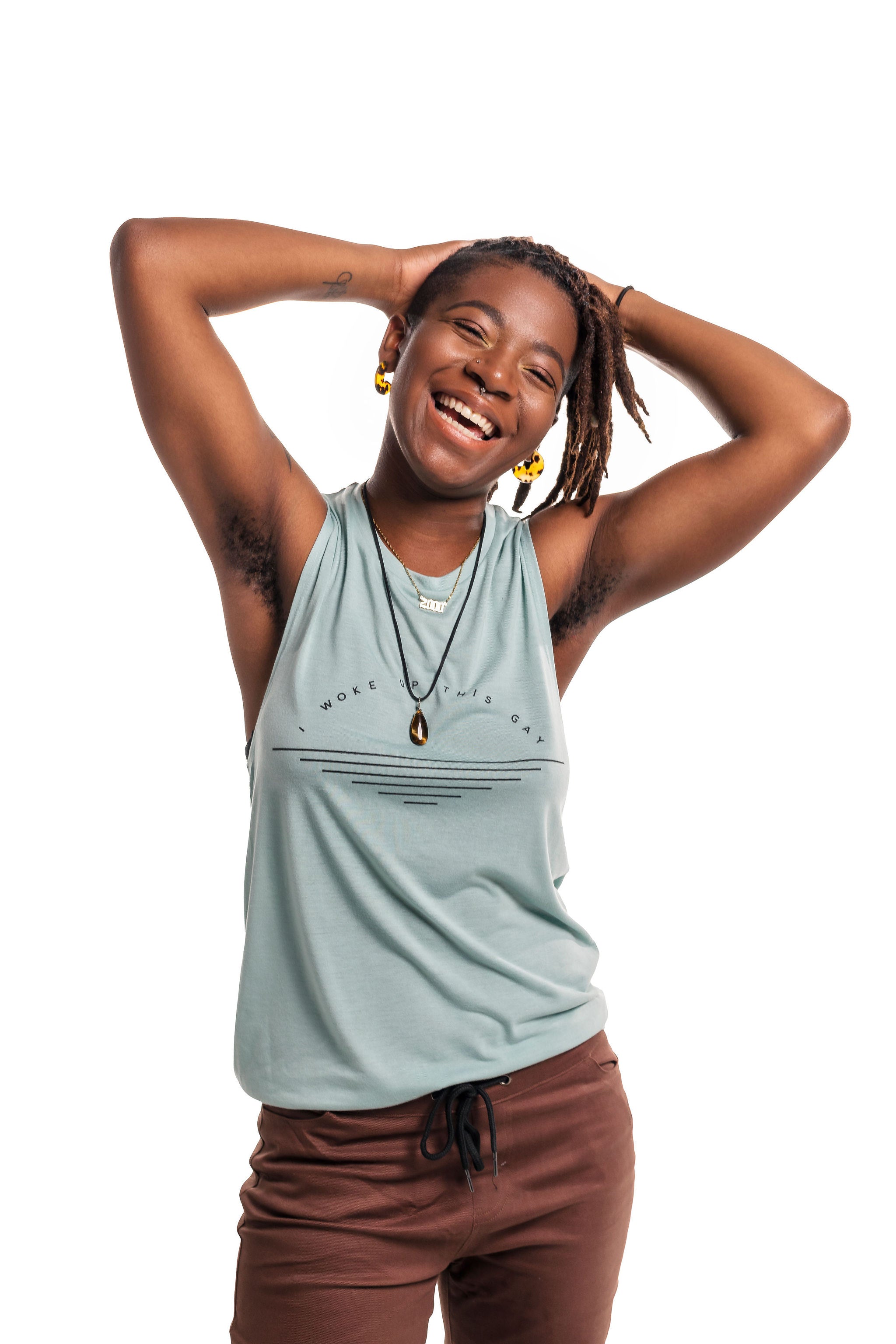 I Woke Up This Gay Muscle Tank — Androgynous Fox gender neutral tank top