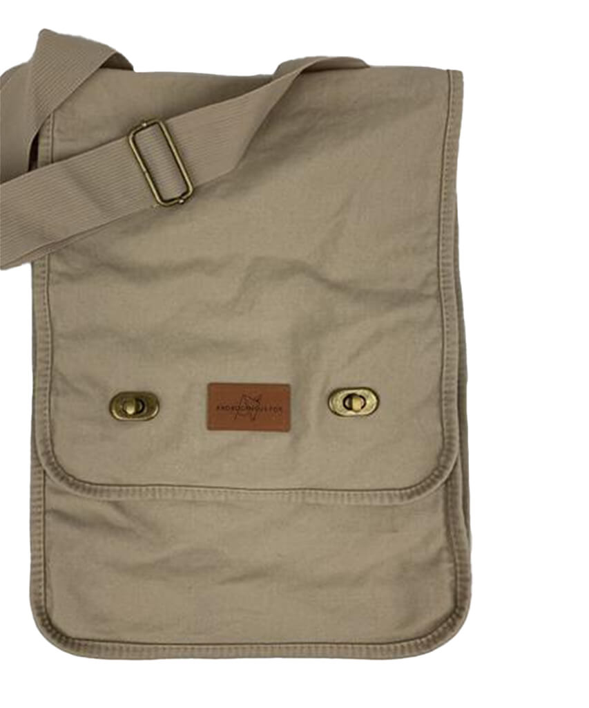 Skulk Satchel with adjustable strap, metal clasps, and quick access inside pocket by Androgynous Fox
