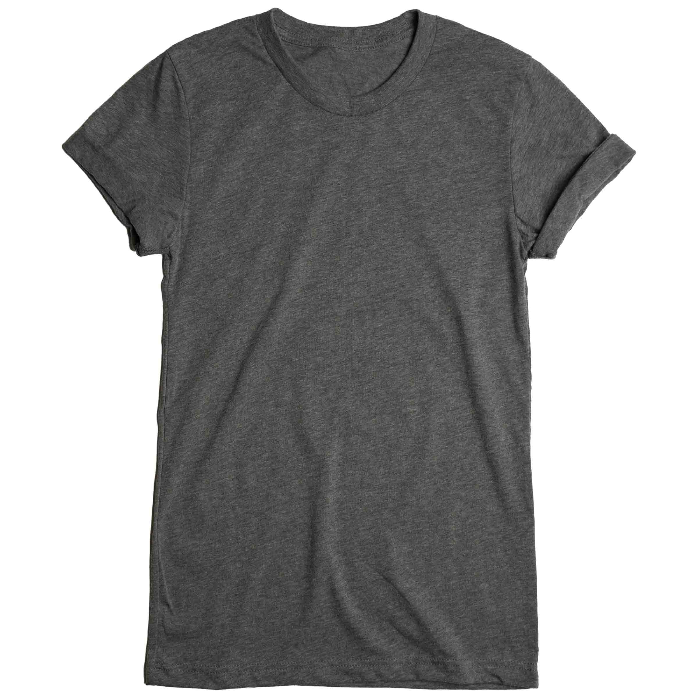 Androgynous Fox cotton-poly crew neck tee in Grey with cuffed sleeves — gender neutral basics