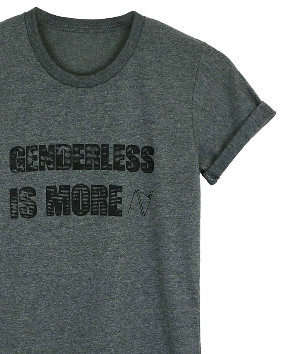 Genderless Is More crew neck in Grey — gender neutral androgynous queer clothing