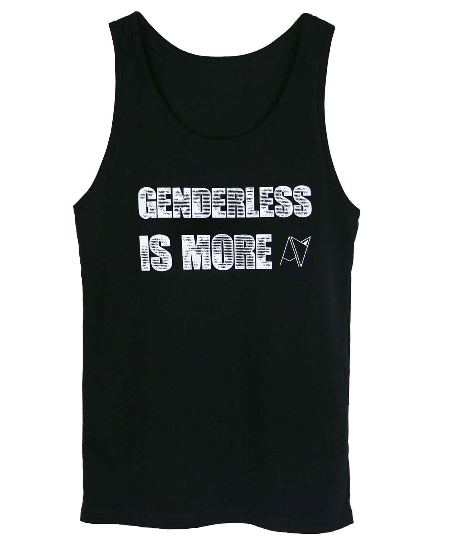 Genderless Is More Tank Top in Black — Androgynous Fox gender neutral tank top