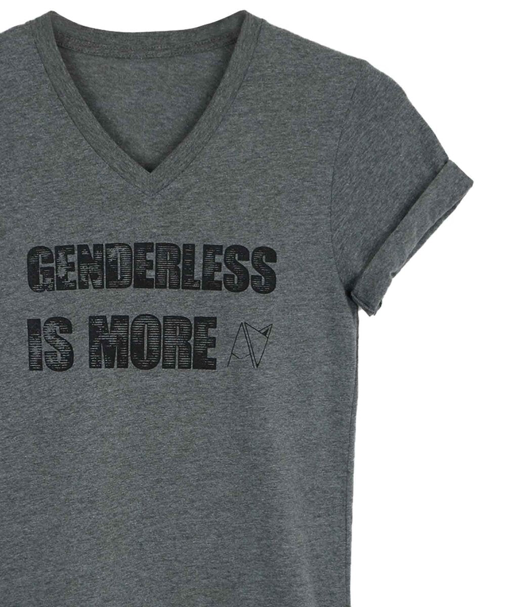 Genderless Is More V Neck in Grey — gender neutral androgynous queer clothing