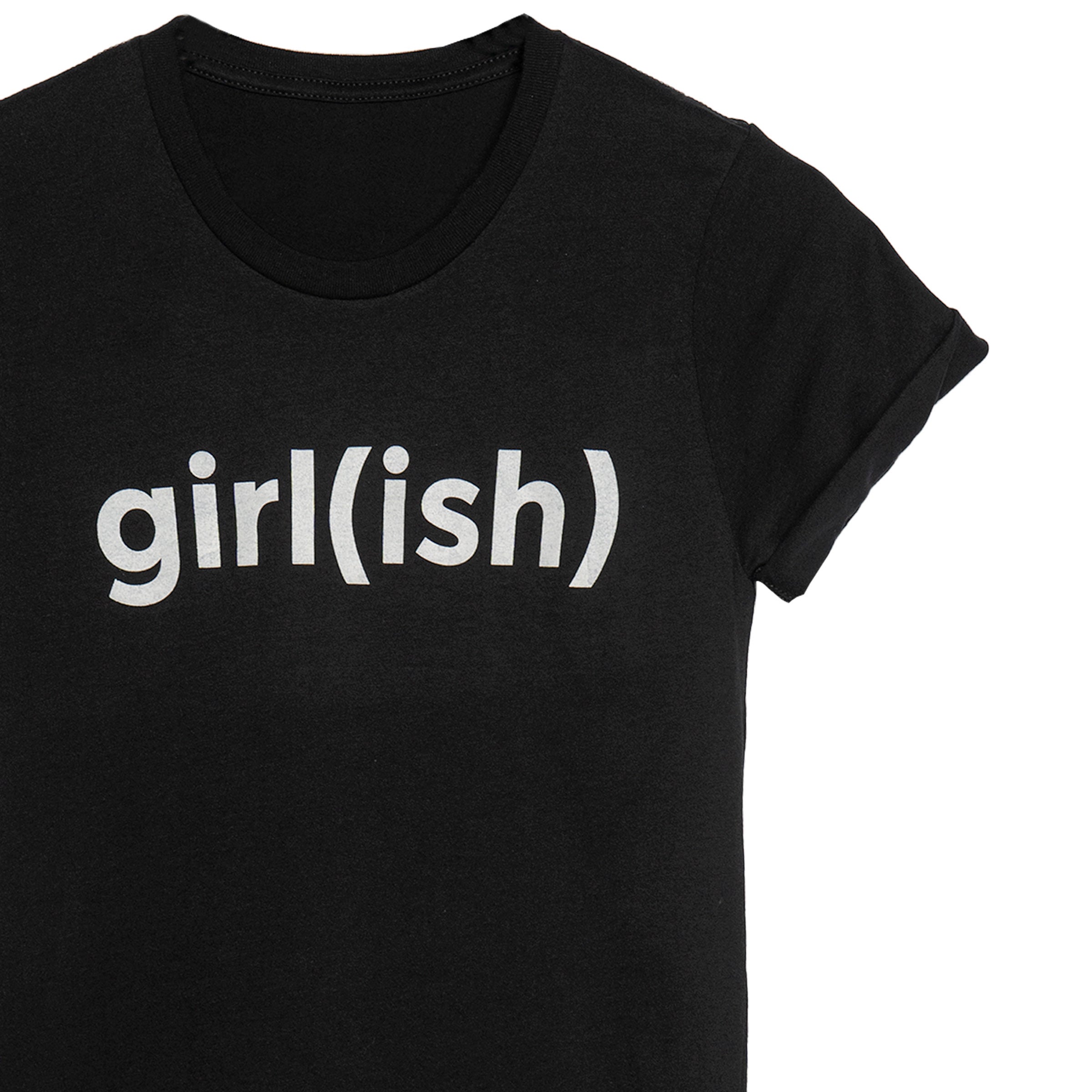Girl(ish) crew neck tee in Black — gender fluid androgynous queer clothing