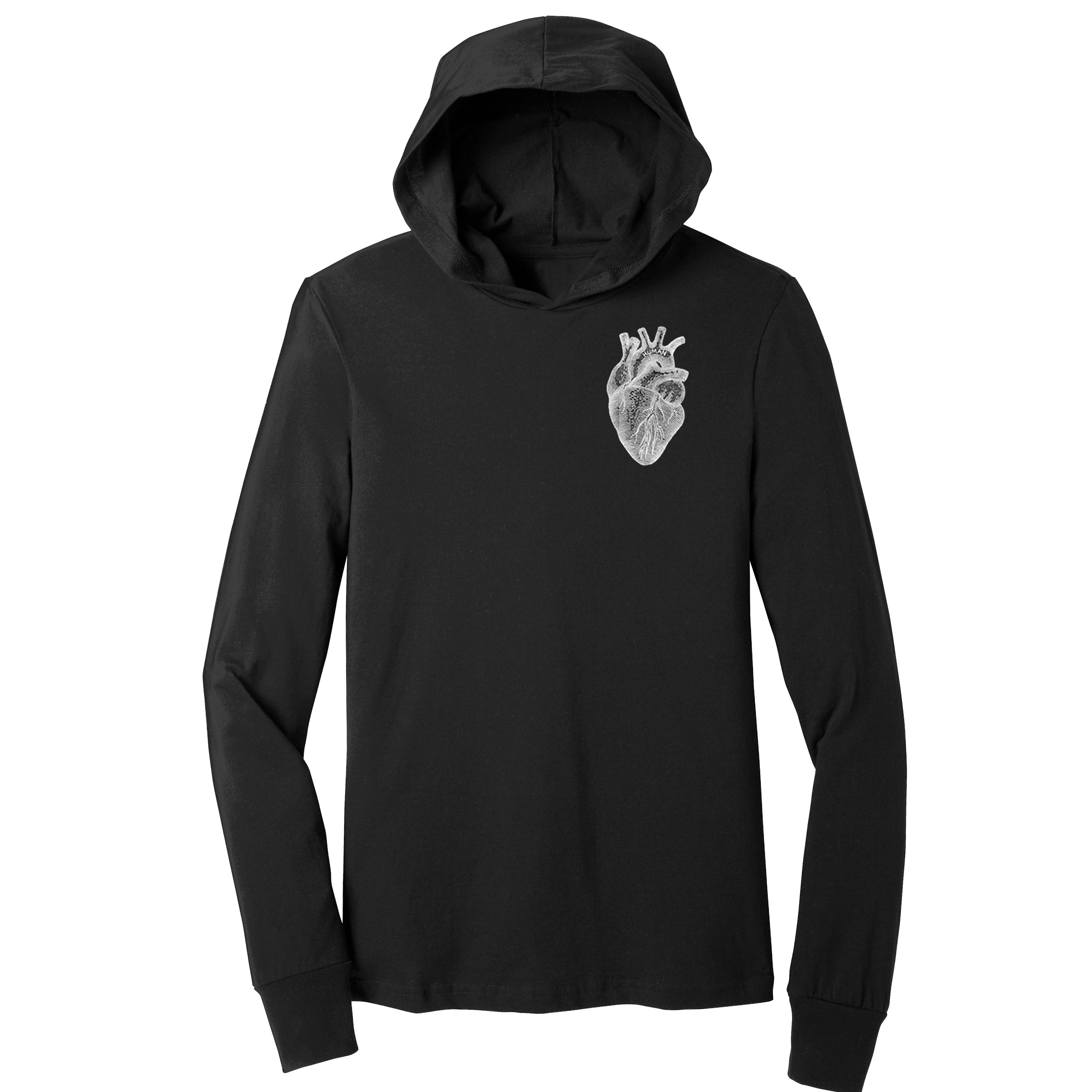 Human Like You (Fig. 1) Long Sleeve Hoodie in Black — Androgynous Fox gender neutral hoodie for queer style