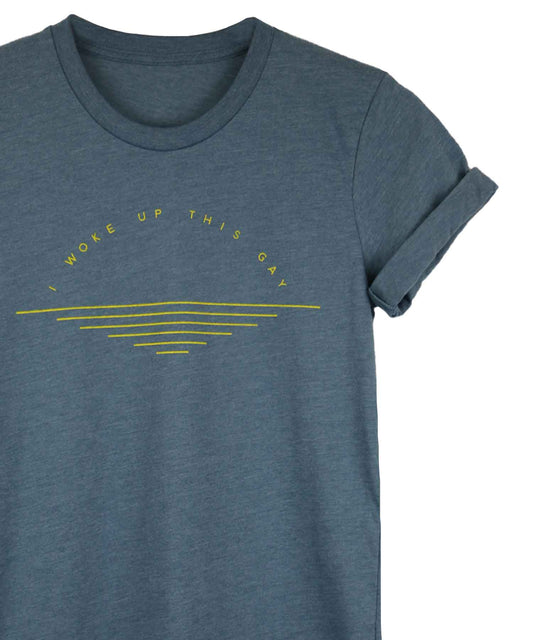 I Woke Up This Gay Denim Heather Crew neck by Androgynous Fox