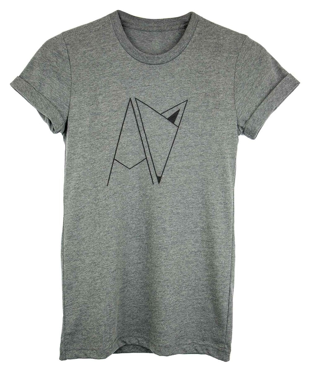 Grey Androgynous Fox Logo Crew neck