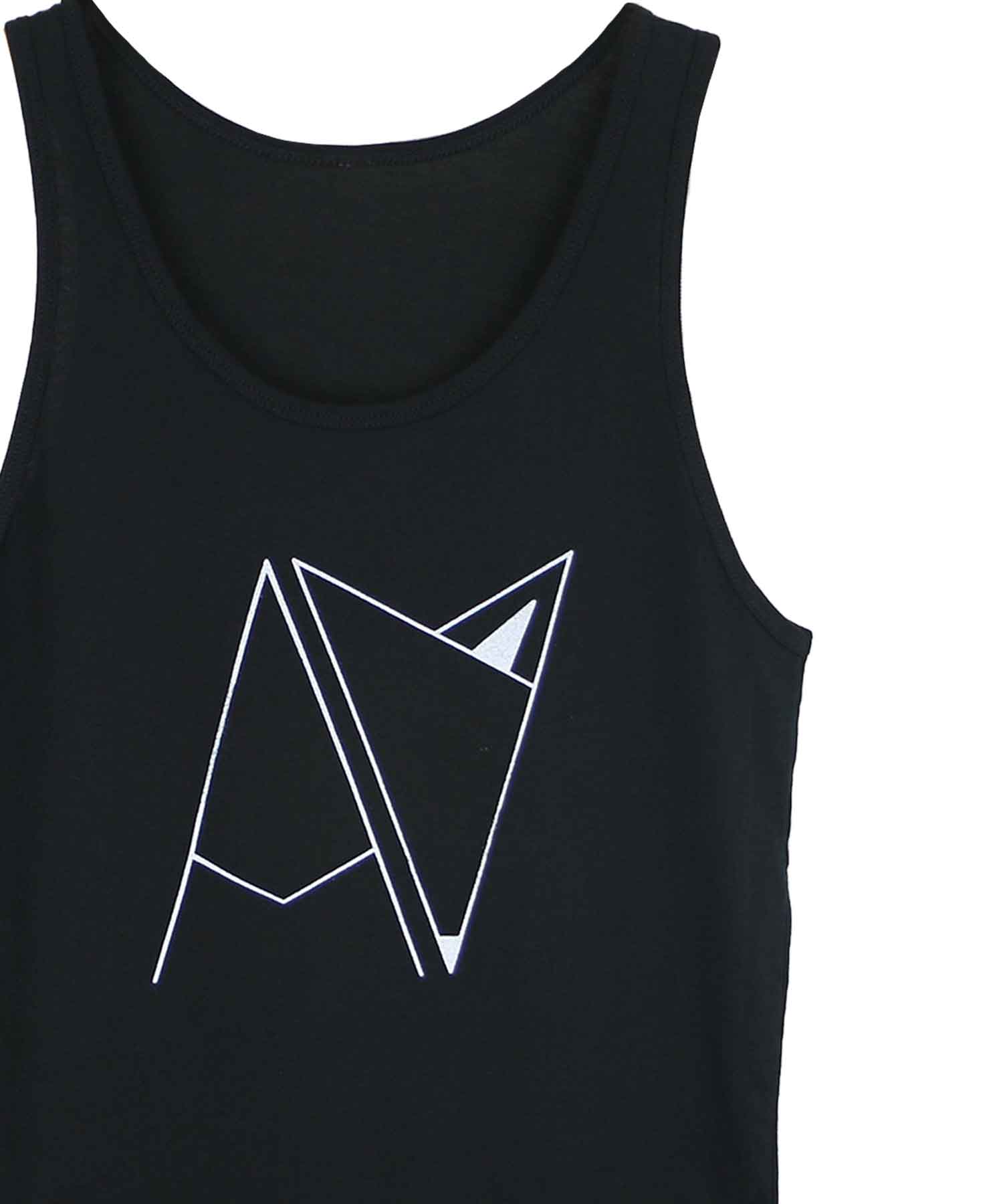 Androgynous Fox logo tank top in Charcoal Heather — gender neutral queer clothing