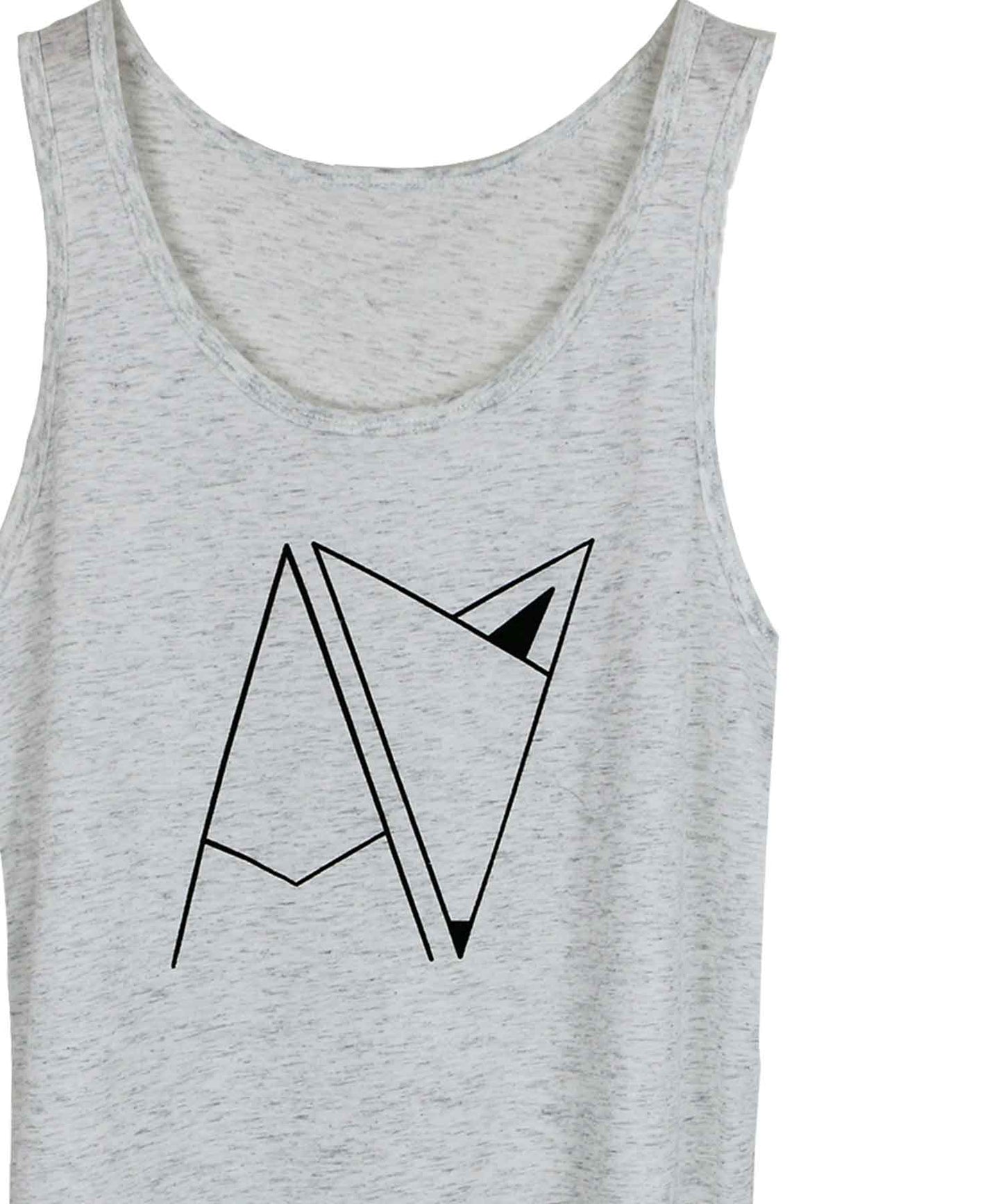 White Androgynous Fox Logo Tank Top