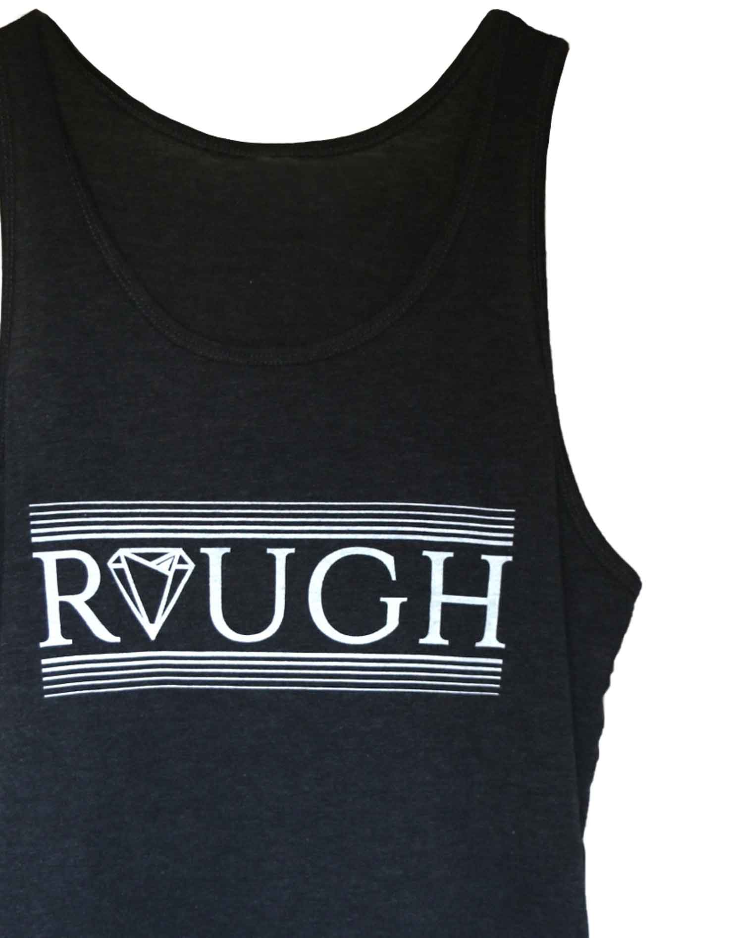 Diamond In The Rough tank top in Charcoal Heather — androgynous queer gender neutral tank