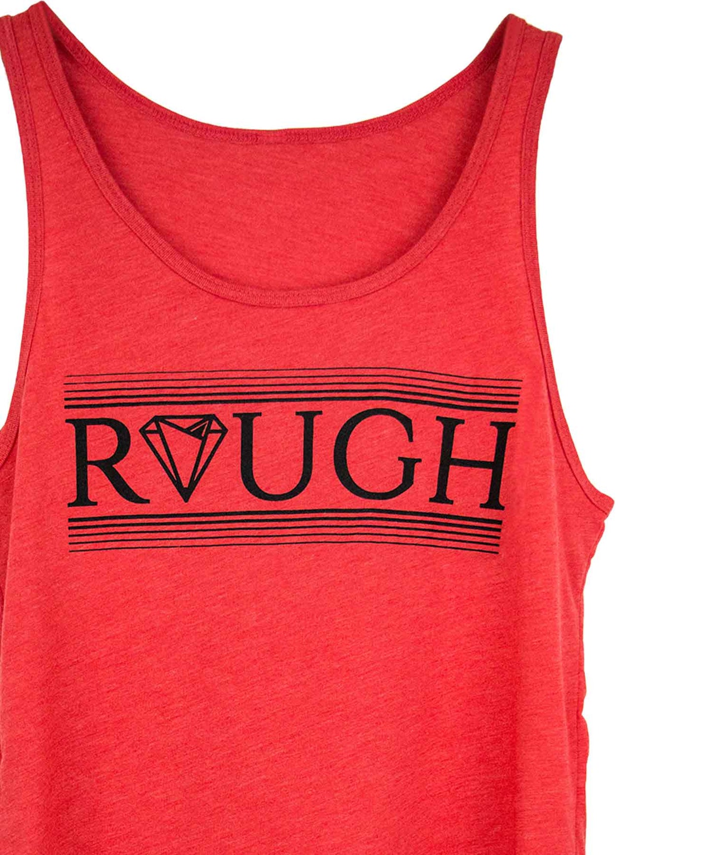 Diamond In The Rough tank top in Red Heather — gender neutral queer androgynous clothing
