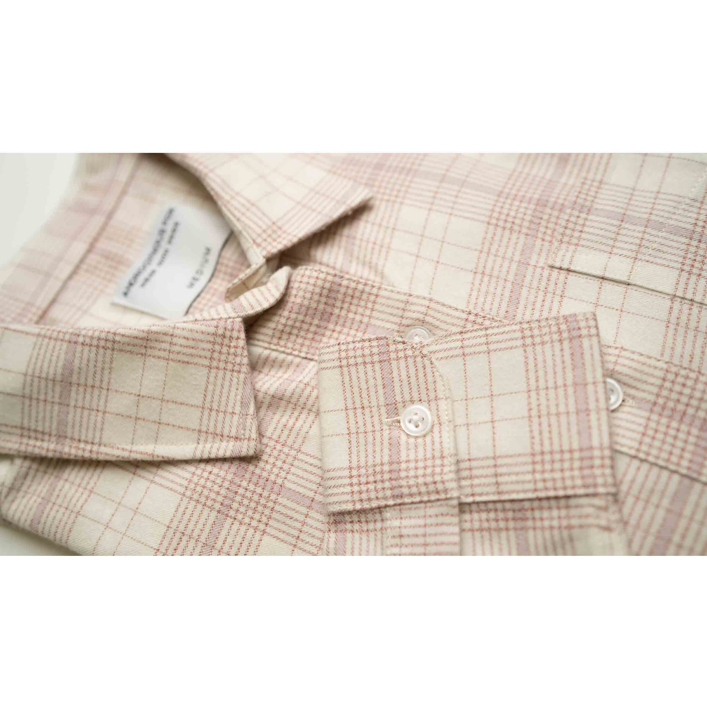 Tailored Flannel in The Cameron folded — Androgynous Fox androgynous button up shirt