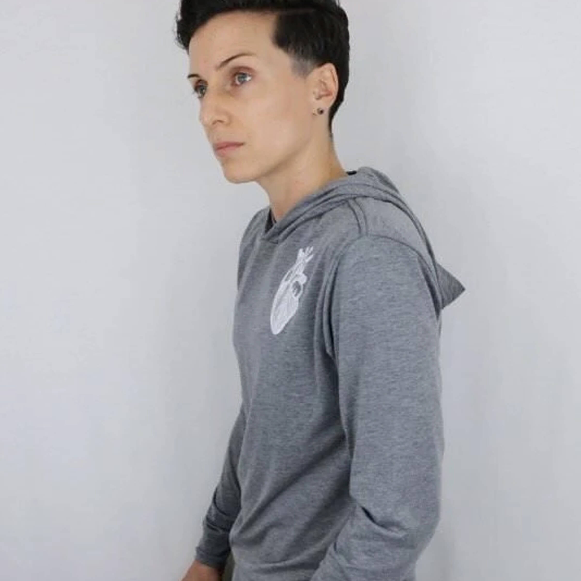 Human Like You (Fig. 1) Long Sleeve Hoodie — Androgynous Fox gender neutral hoodie for queer style