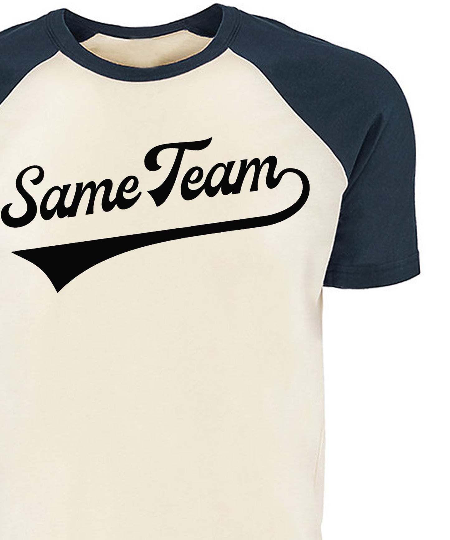 short sleeve navy Same Team baseball tee by Androgynous Fox