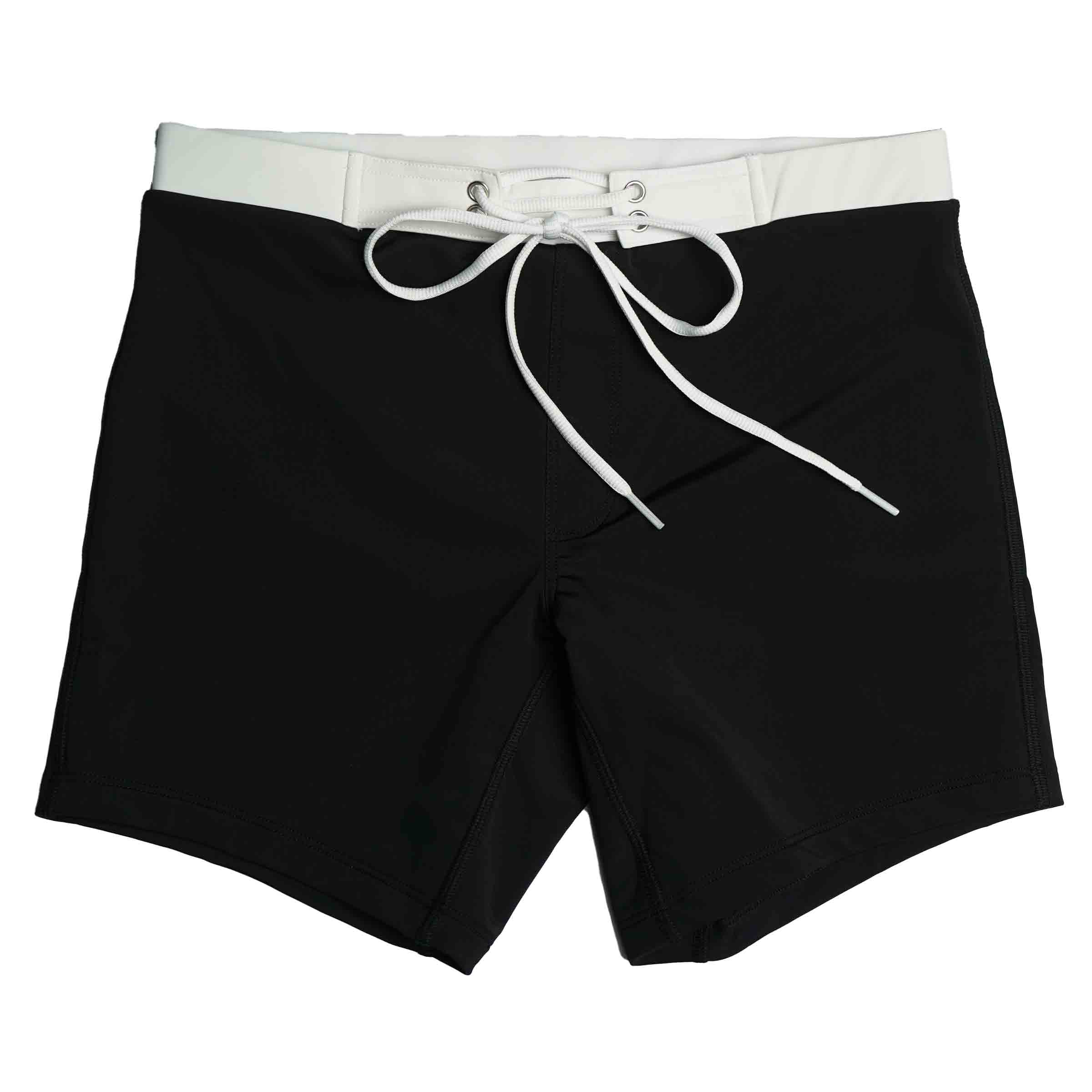 AF Black Swim Trunk — gender neutral queer swimwear for non-binary and transmasc style