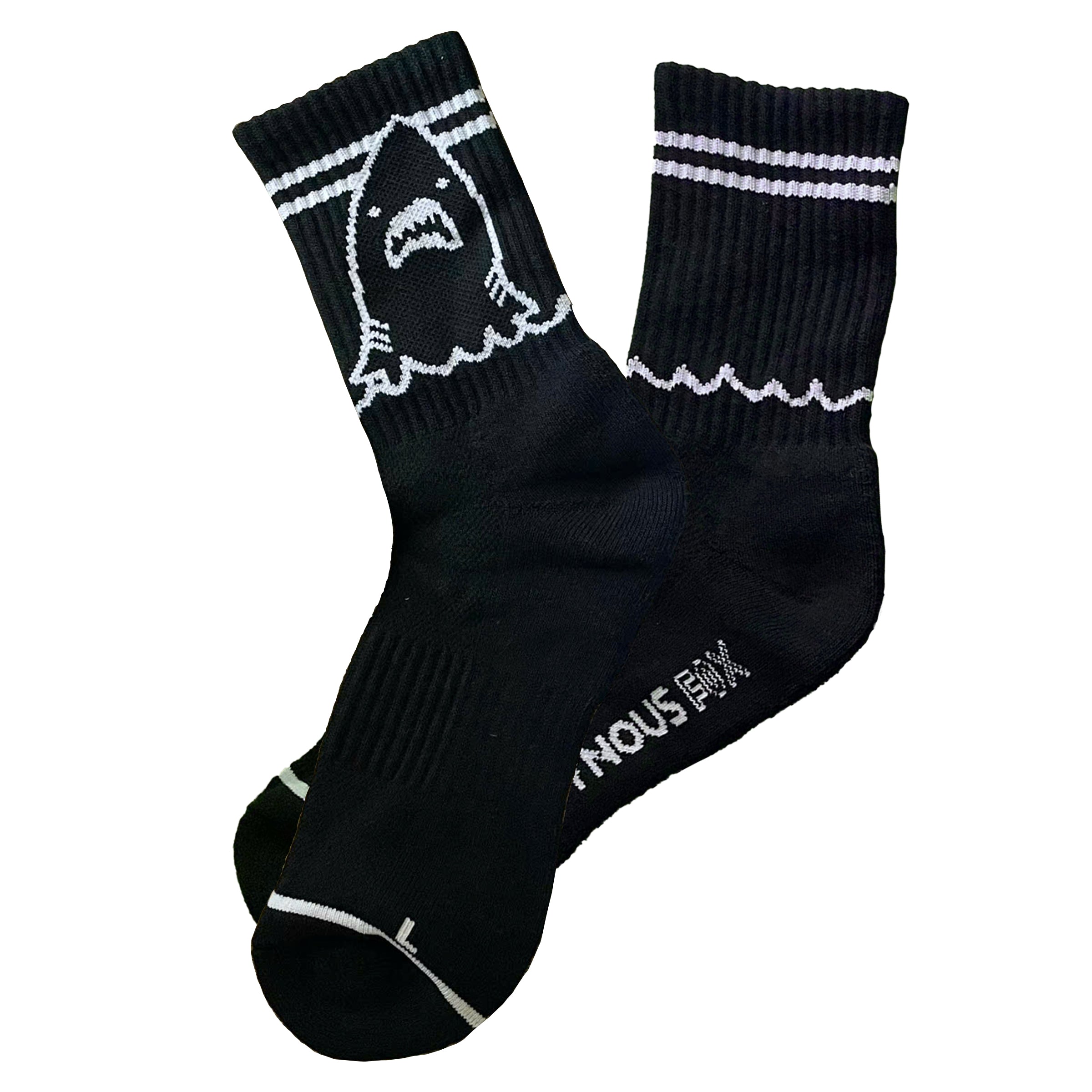 Androgynous Fox Ankle Biter socks in Black — queer gender neutral accessories