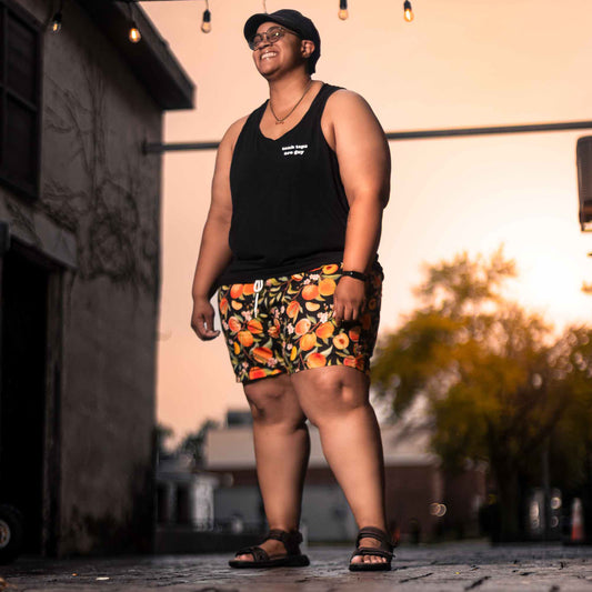 Cobbler shorts in Peach — gender neutral queer shorts for summer style