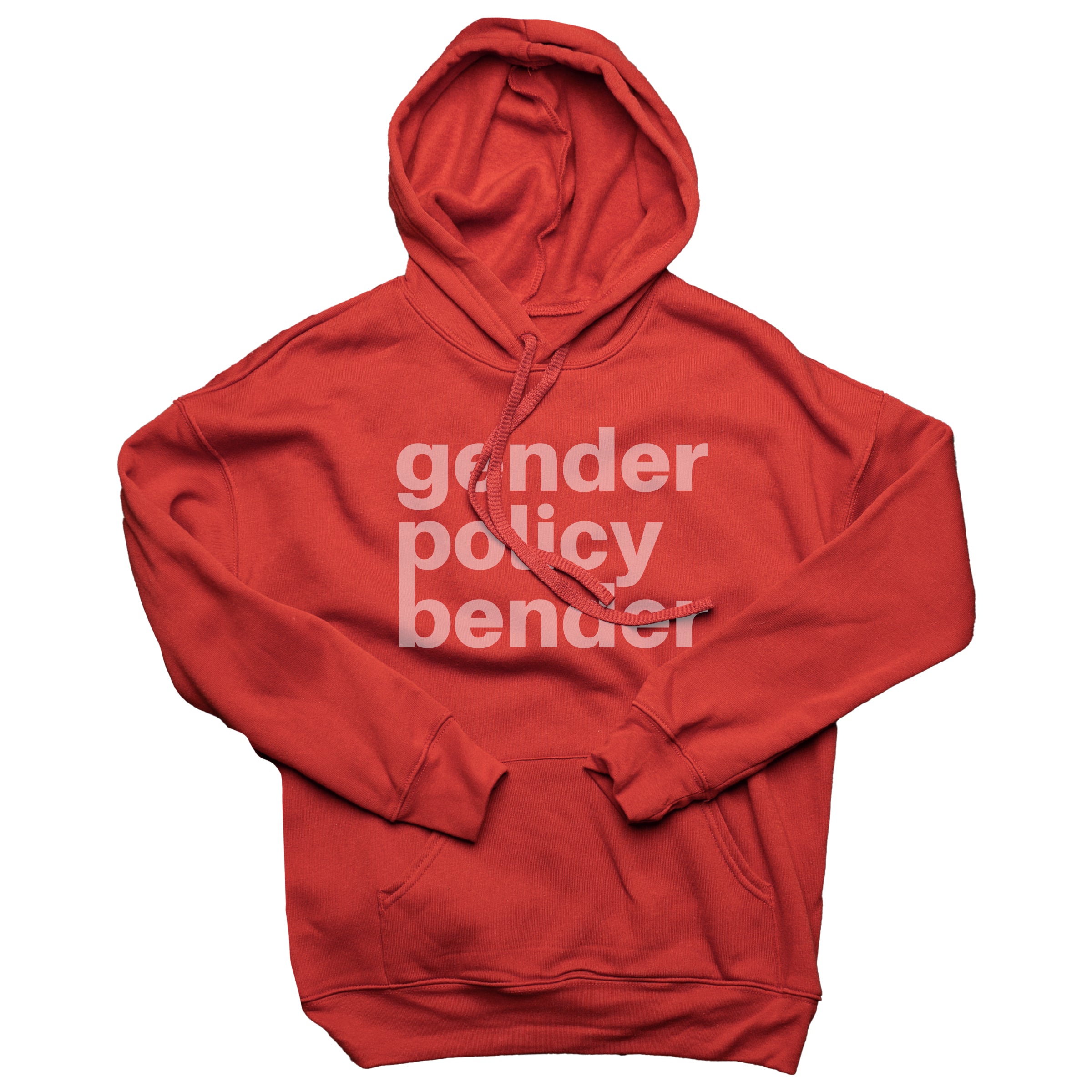 Gender Policy Bender Pullover Hoodie in Rust — Androgynous Fox transgender apparel