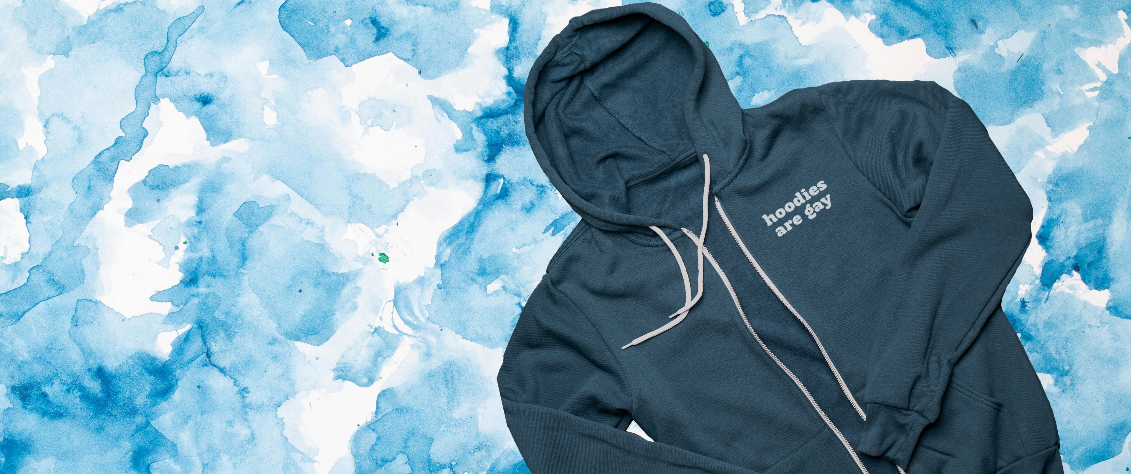 Hoodies Are Gay pullover hoodie — LGBTQ+ gender neutral fleece sweatshirt