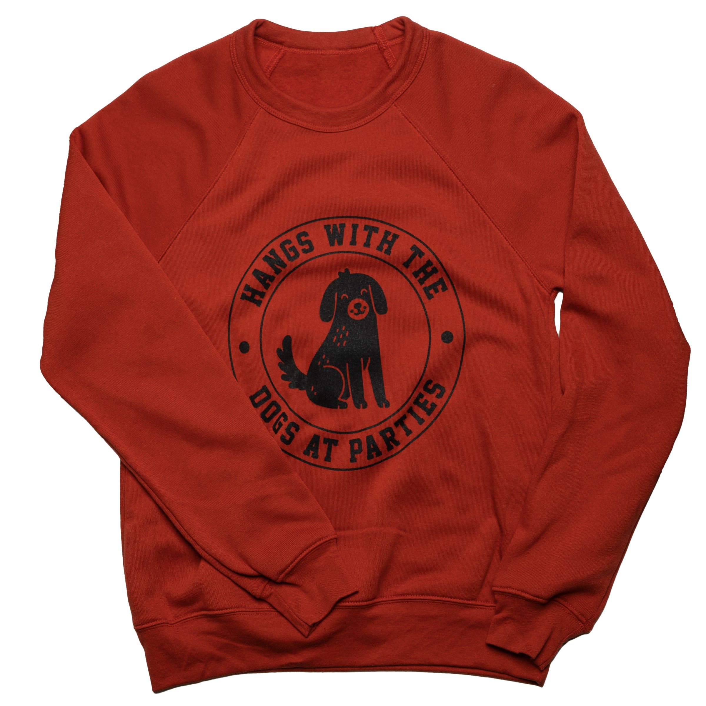 Hangs With The Dogs At Parties pullover sweatshirt in Rust — LGBTQ+ gender neutral queer clothing