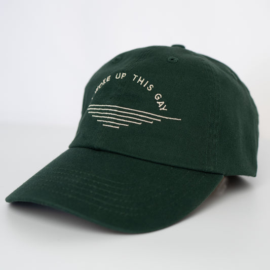 I Woke Up This Gay Maddy Hat in Green — androgynous LGBTQ+ queer accessory
