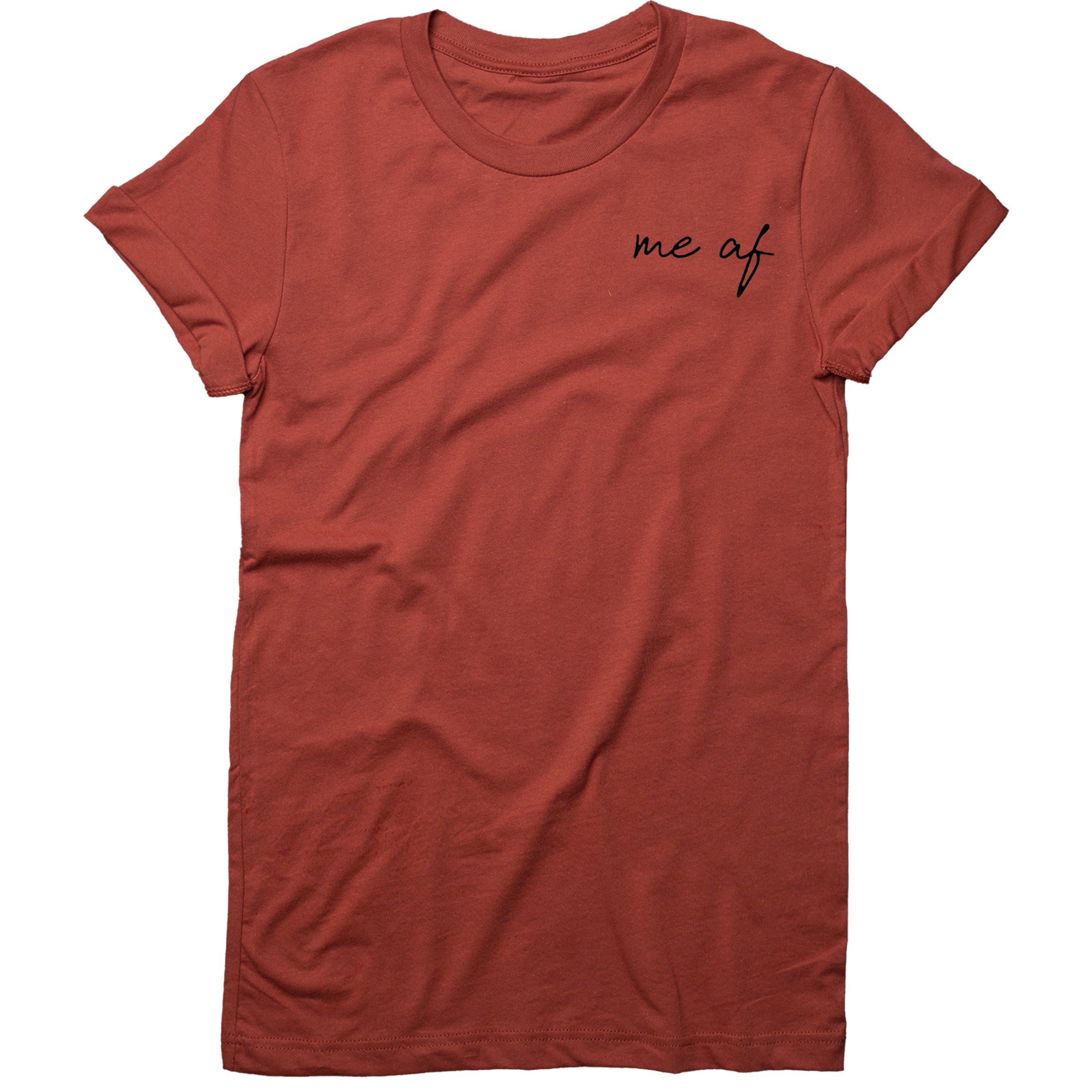 Me af Crew Neck in Rust — Androgynous Fox gender neutral clothing