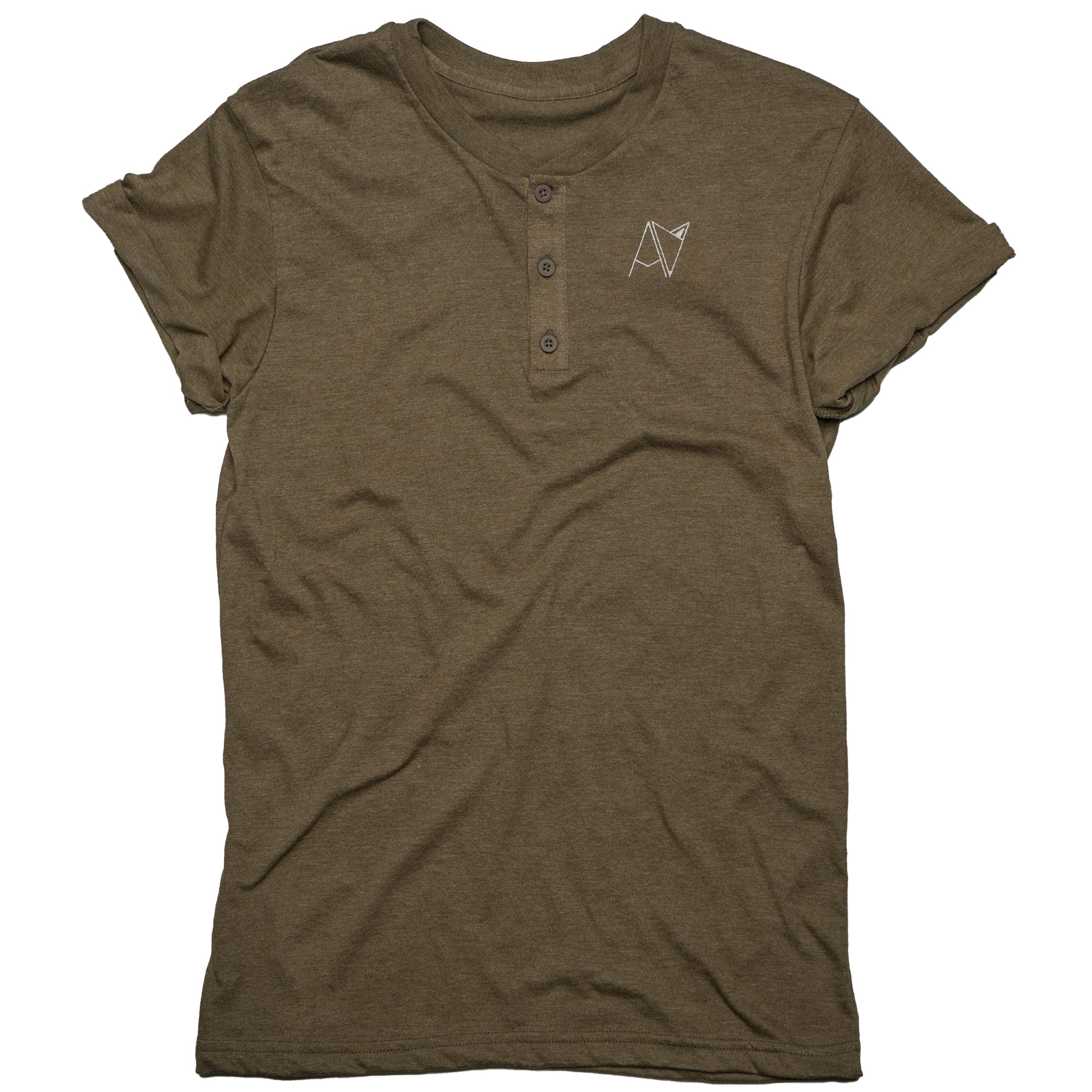 Androgynous Fox Henley in Olive Heather — androgynous gender neutral shirt for transmasc queer style