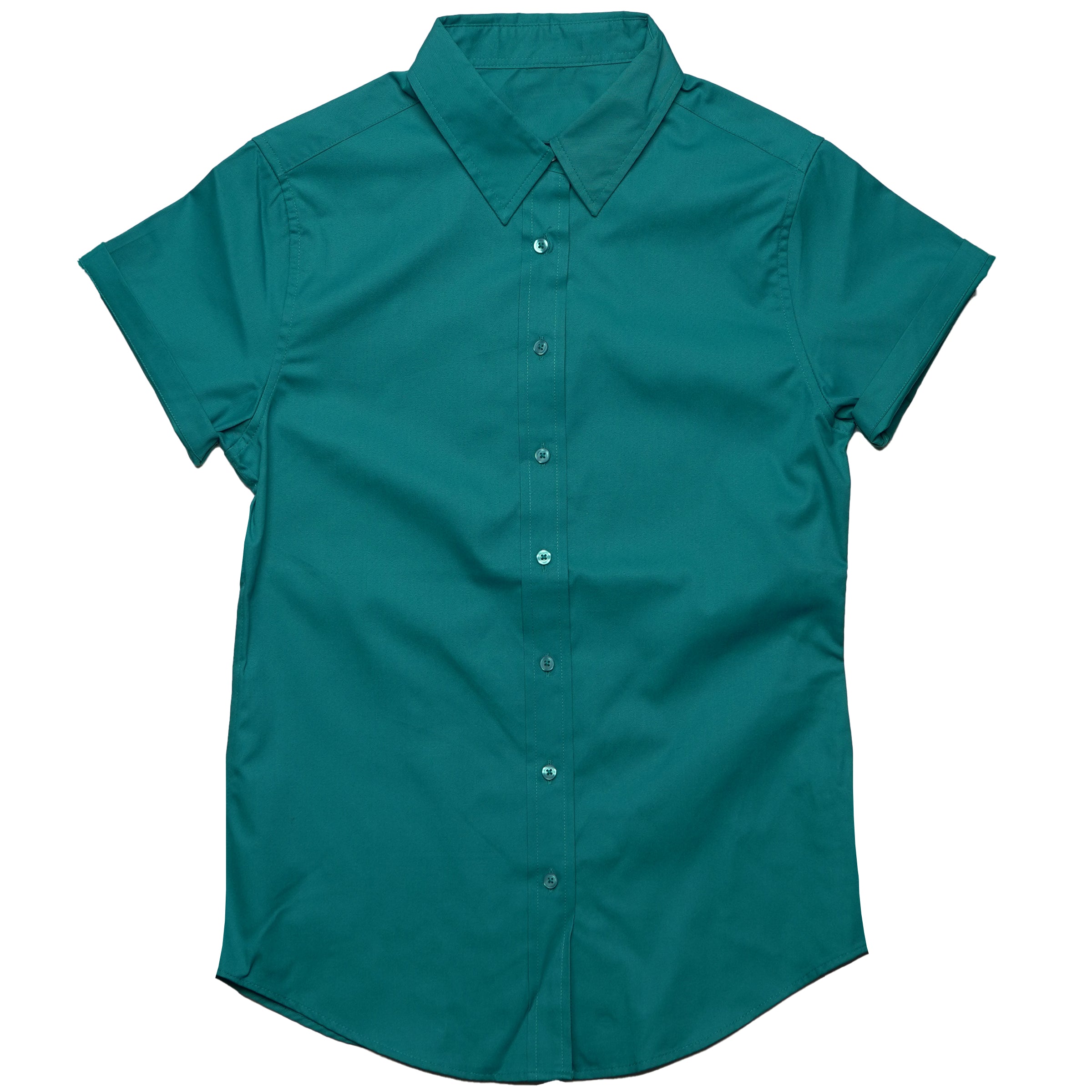 Swift Fox Button Up Short Sleeve in Teal — Androgynous Fox androgynous button up shirt