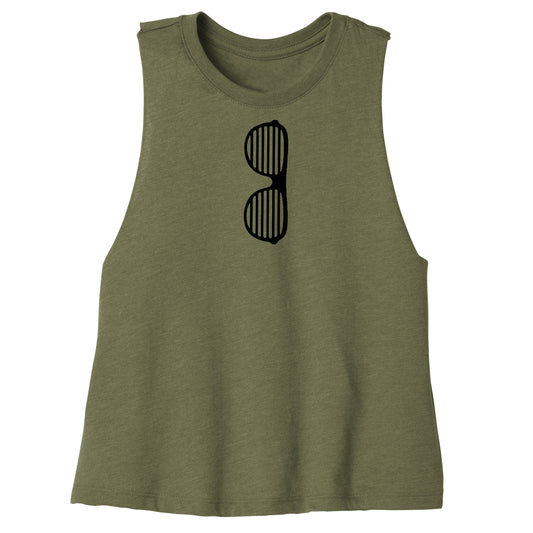 Shady Crop Tank in Army — gender neutral androgynous queer clothing