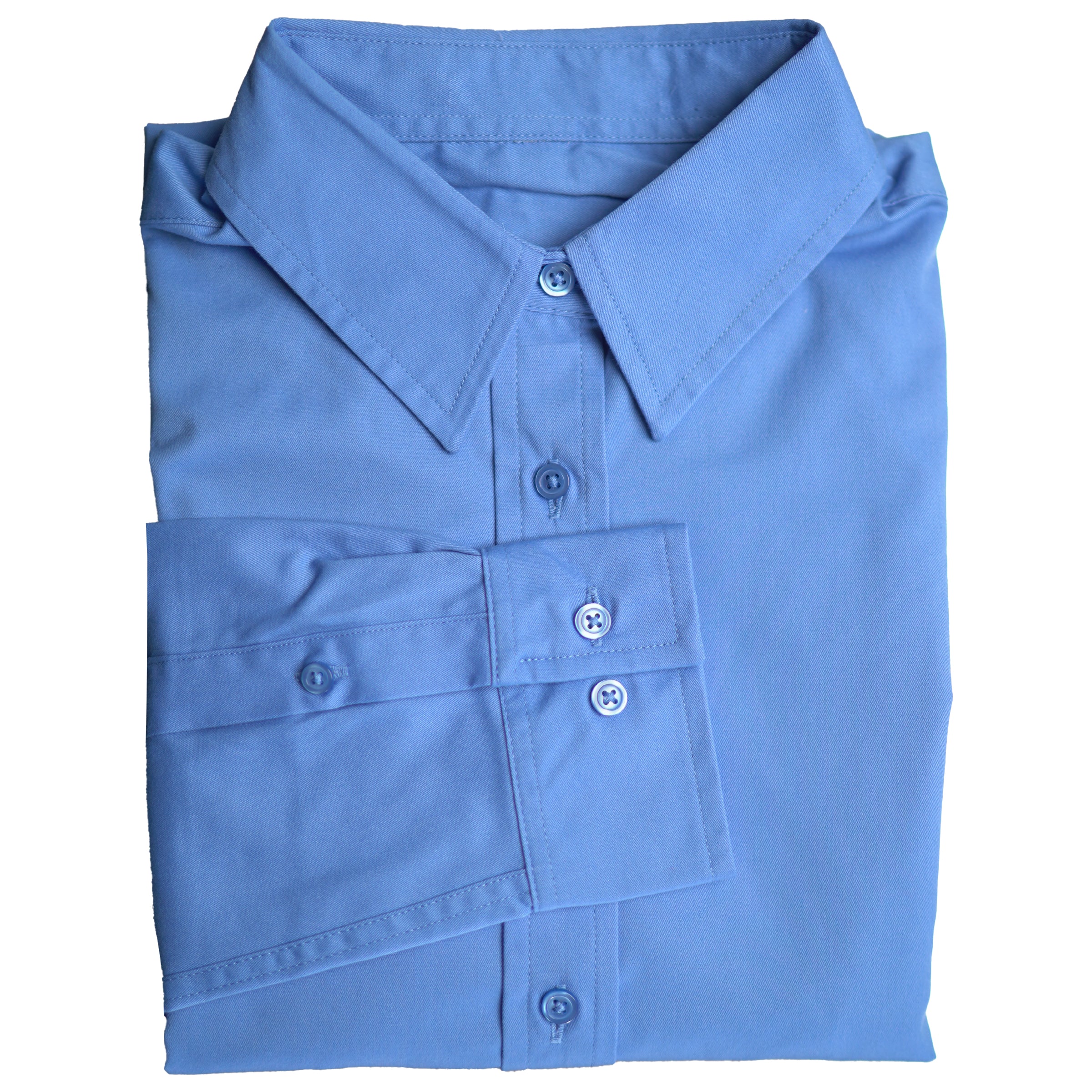 Swift Fox long sleeve button-up in Sky Blue — non-binary gender neutral shirt