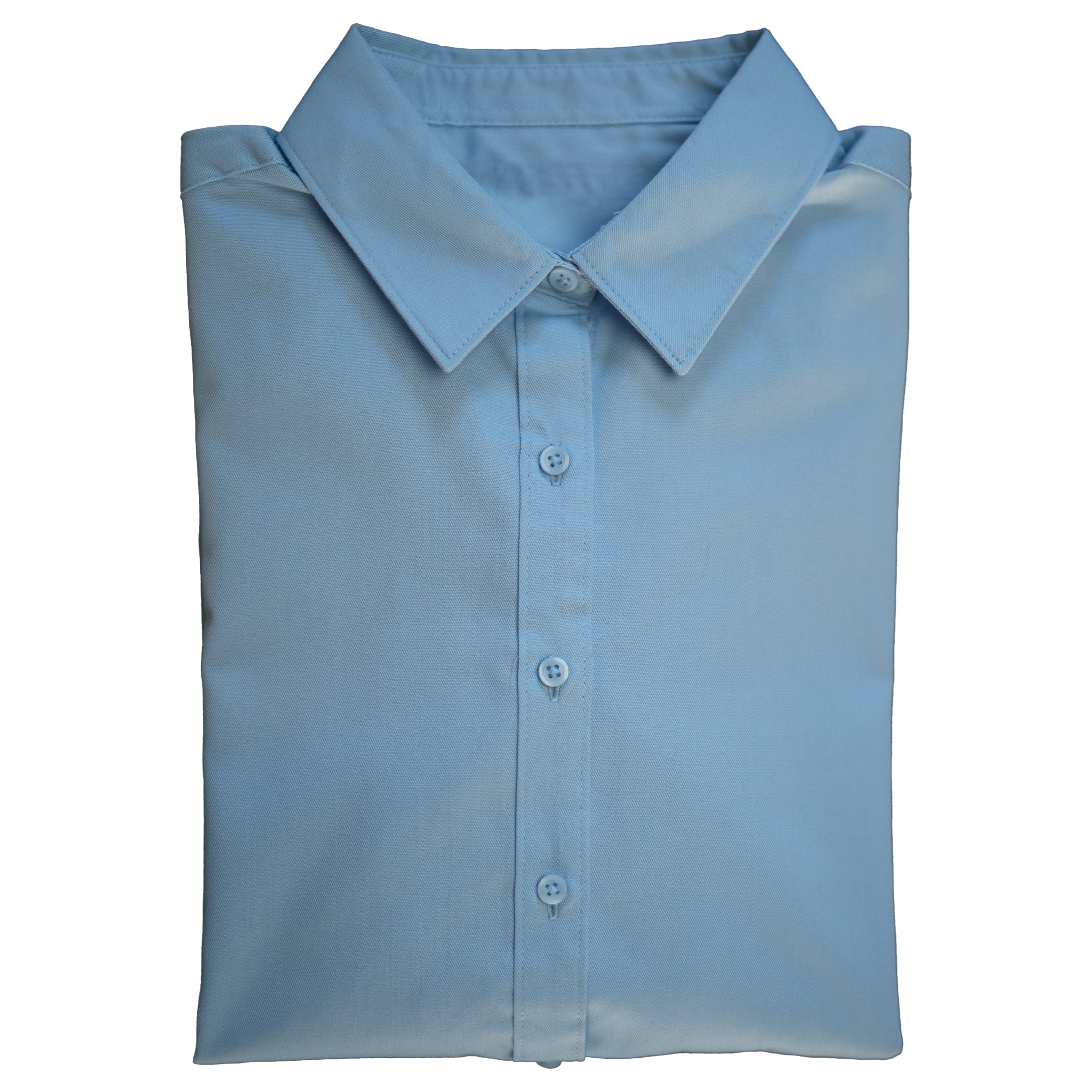 Swift Fox Twill Button Up Short Sleeve in Baby Blue — Androgynous Fox androgynous button up shirt