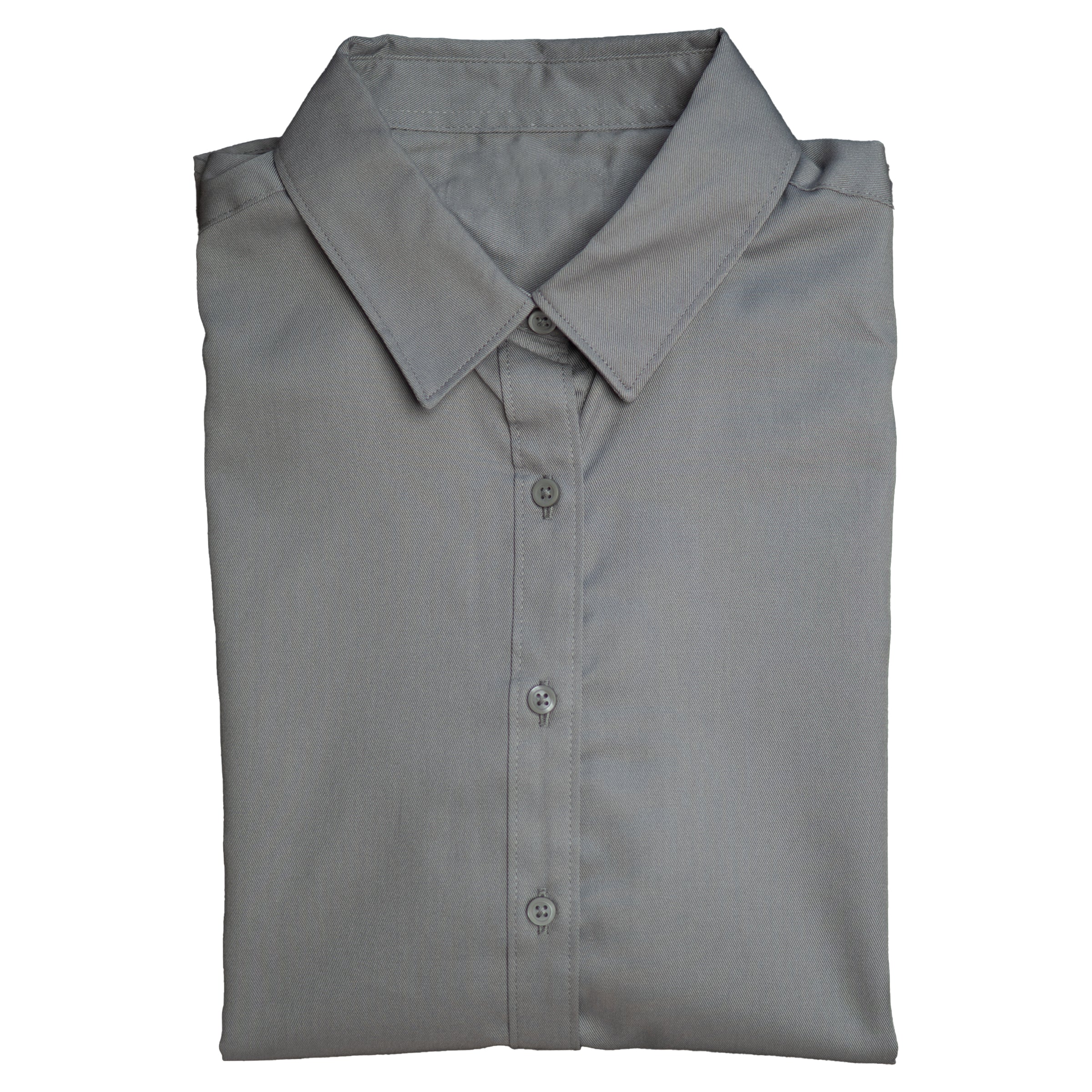 Swift Fox Twill Button Up Short Sleeve in Light Grey — Androgynous Fox androgynous button up shirt